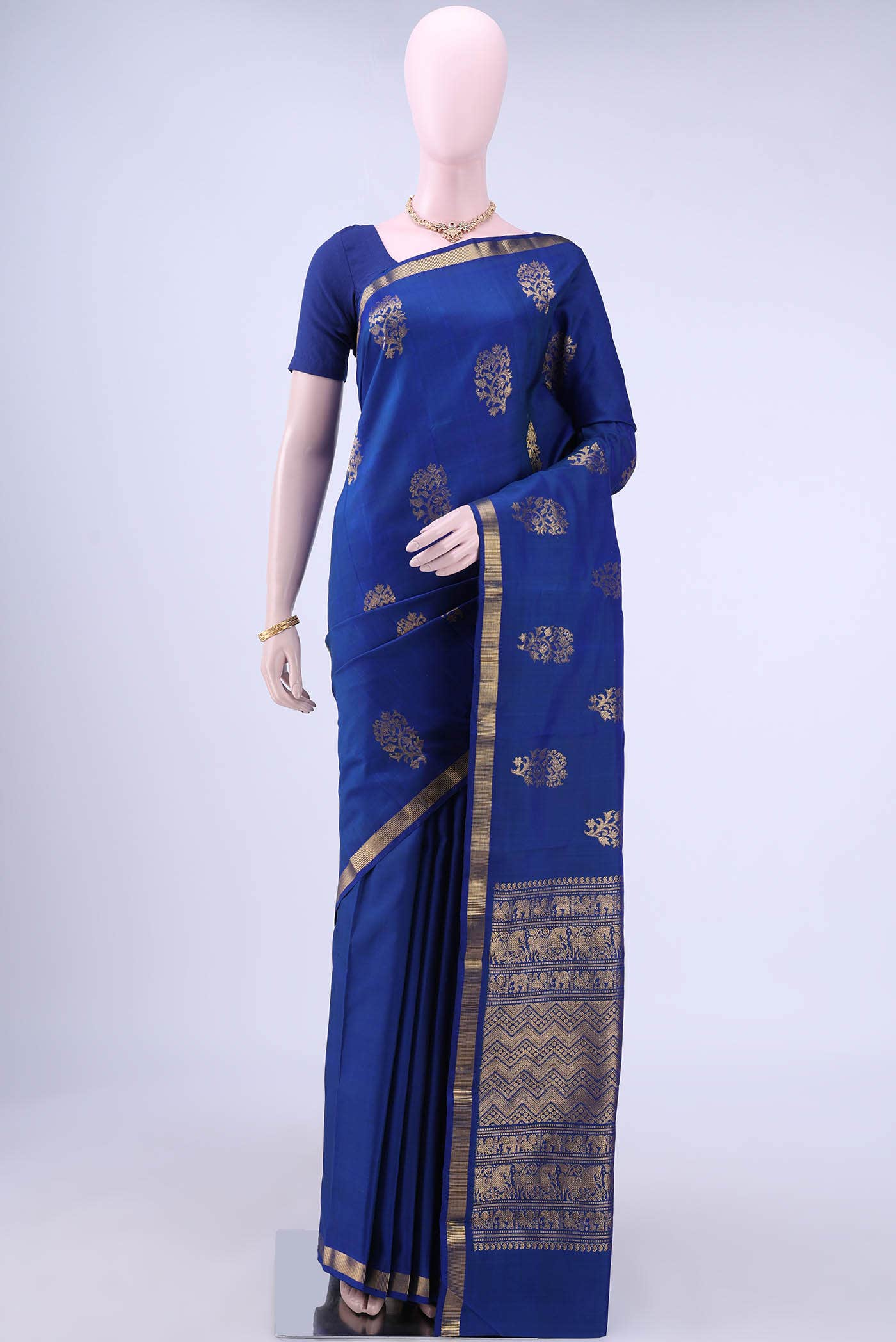 Blue Kanchipuram Silk Saree