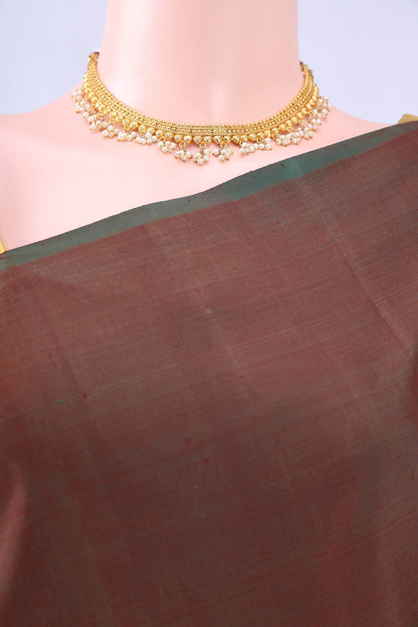 Green Dual Tone Kanchipuram Silk Saree