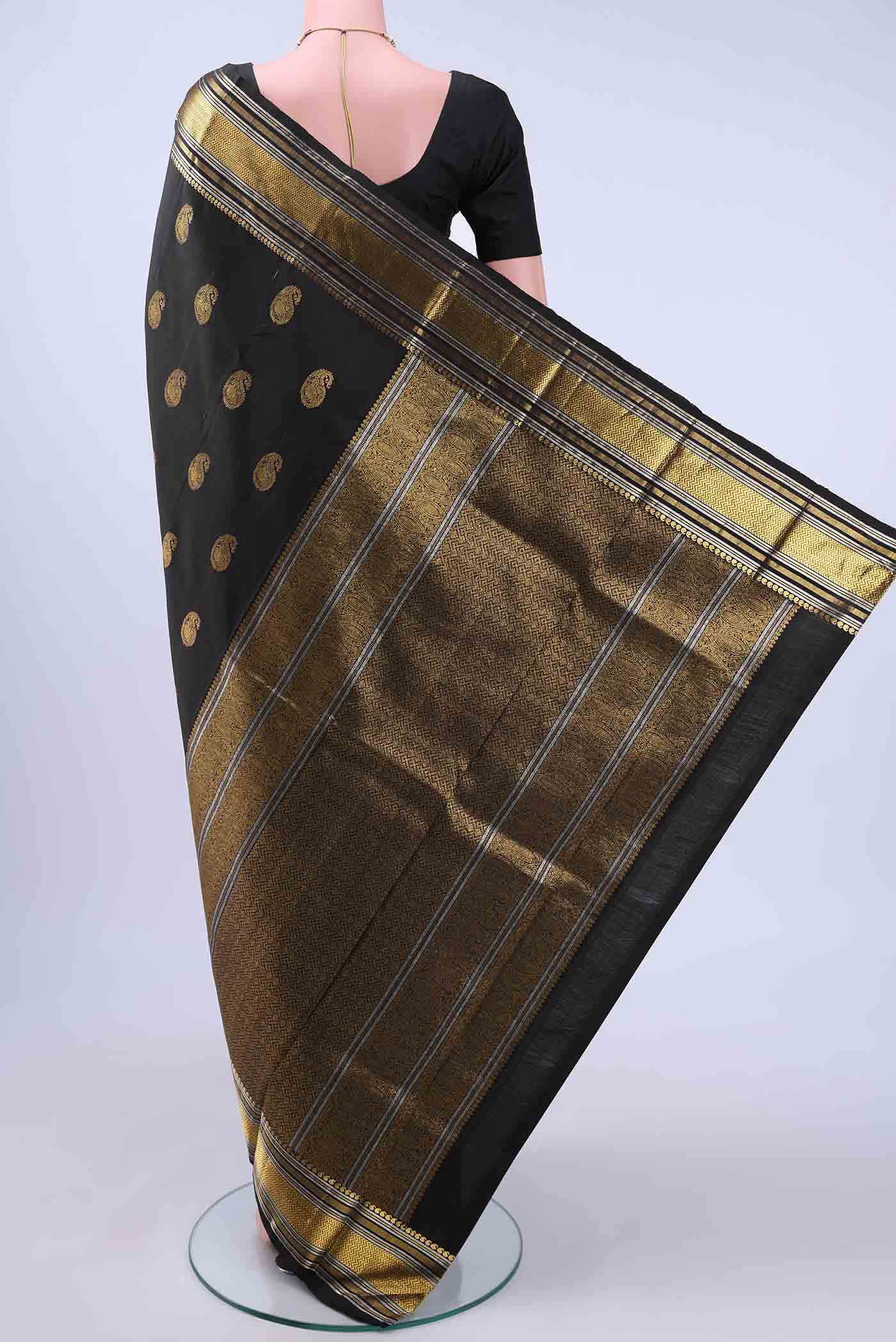 Black Kanchipuram Silk Saree