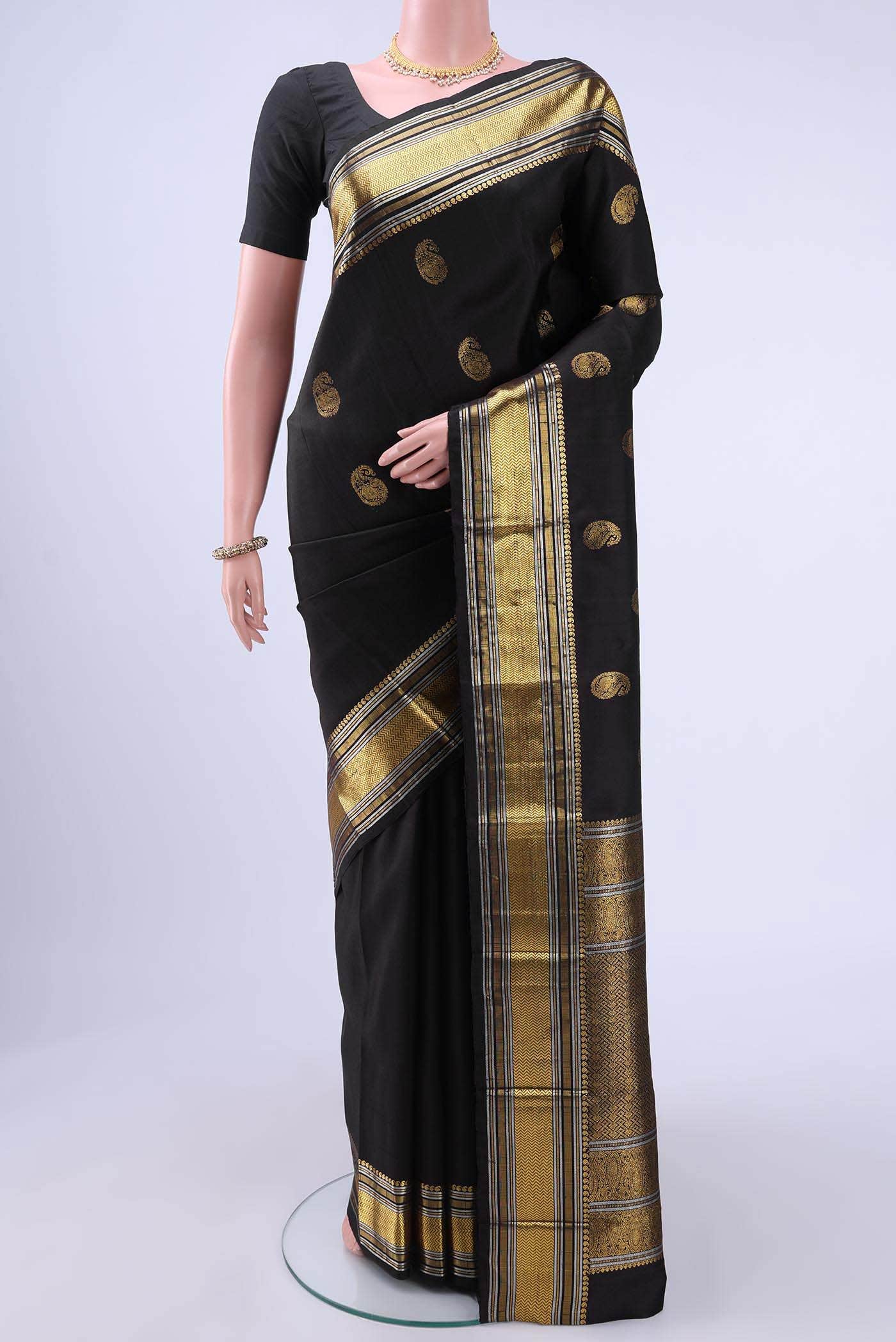 Black Kanchipuram Silk Saree