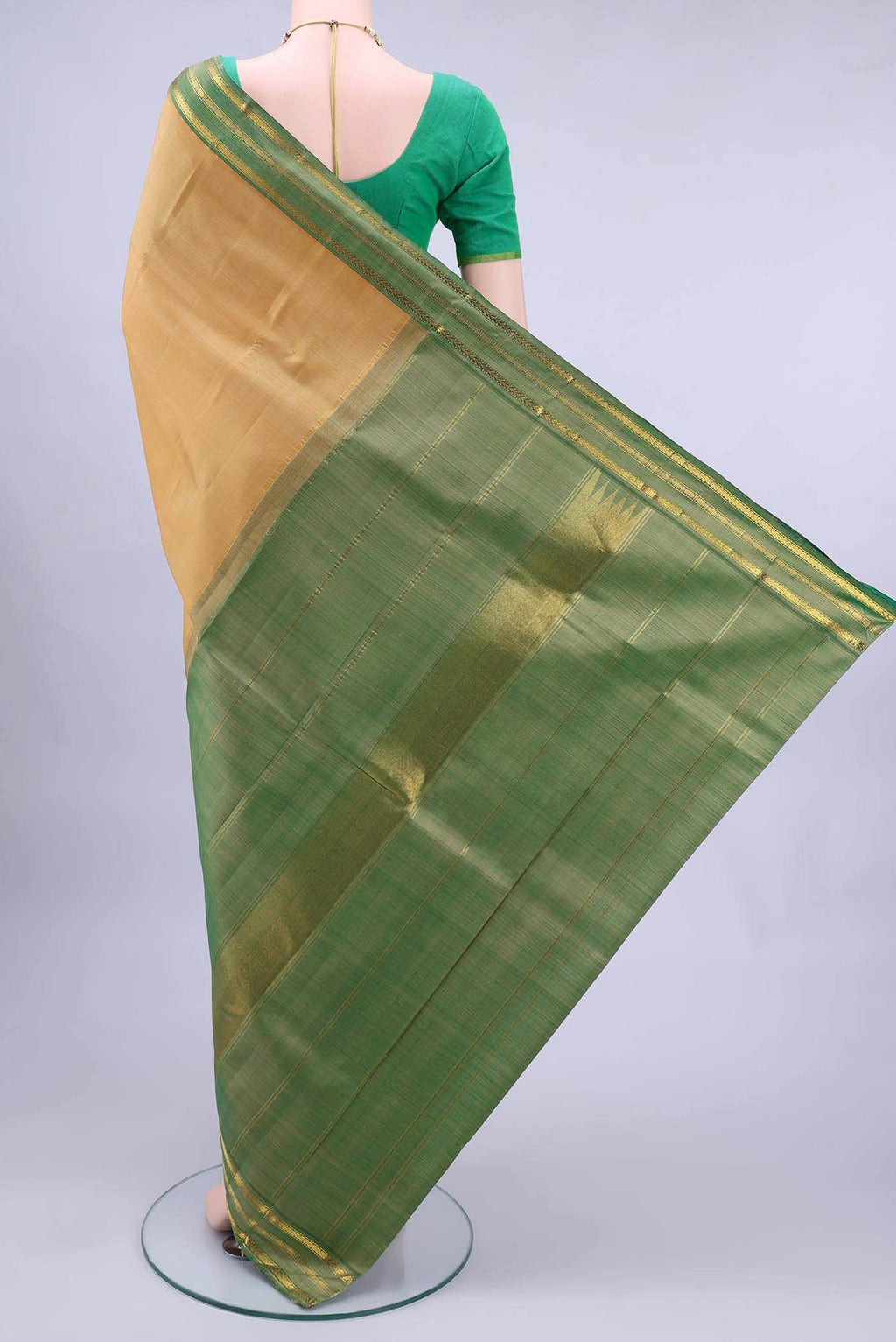 Beige Kanchipuram Silk Saree