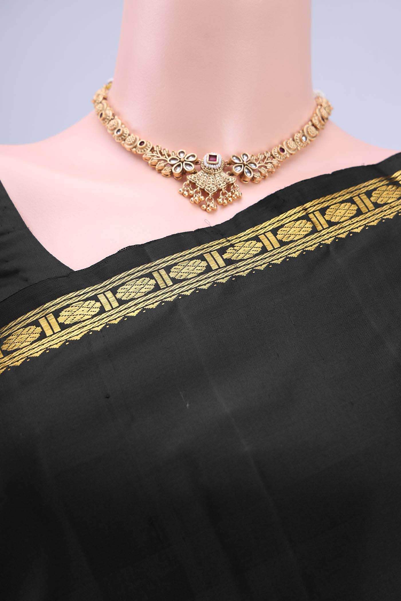 Black Kanchipuram Silk Saree