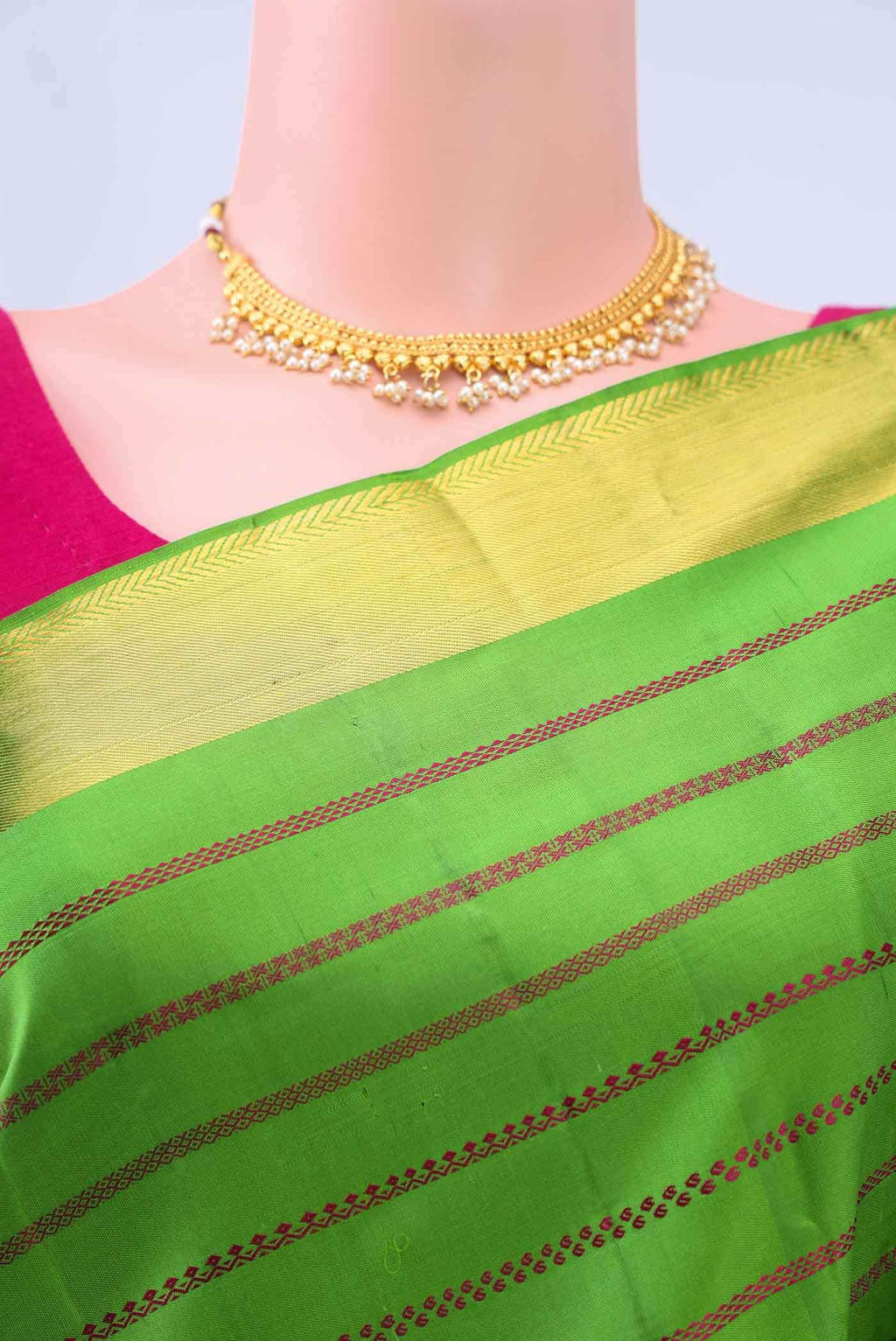 Pure Silk Pure Zari Light Green Kanchipuram Saree