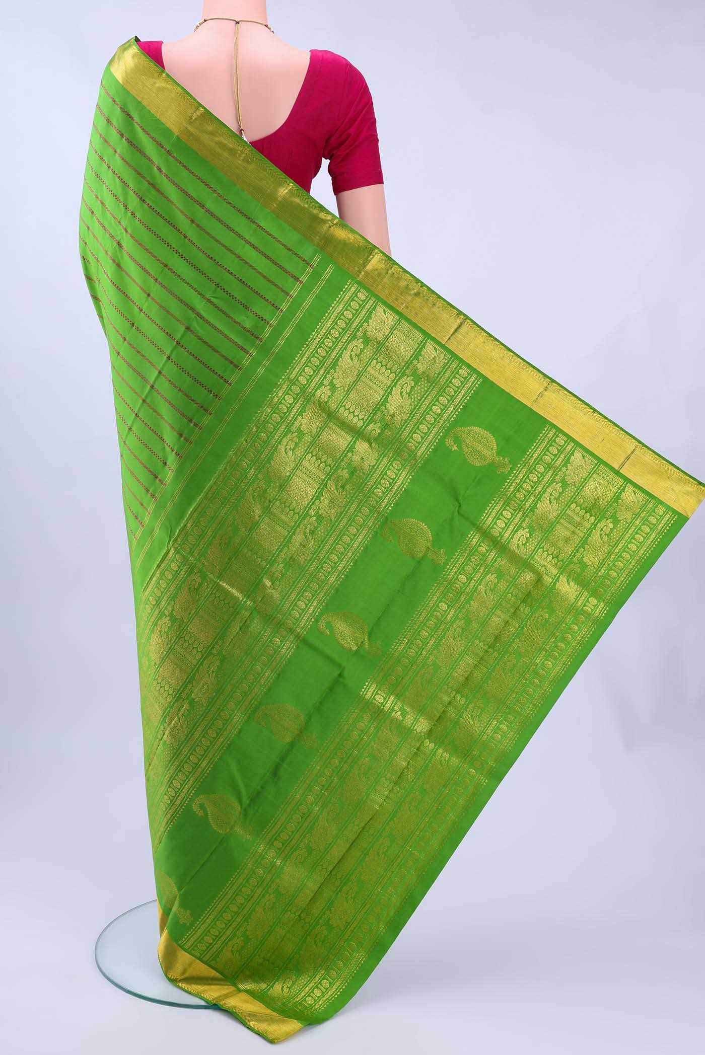 Pure Silk Pure Zari Light Green Kanchipuram Saree