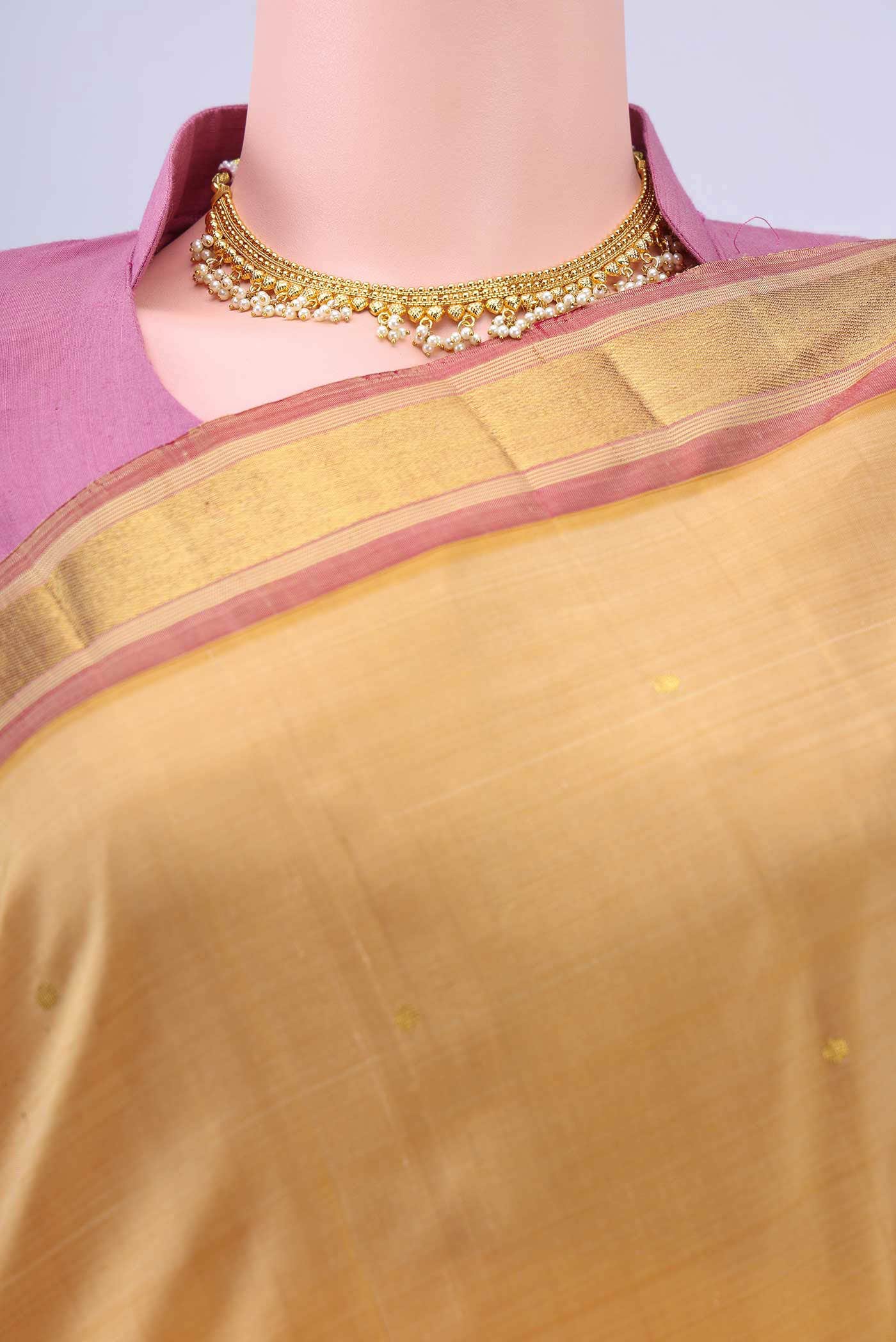 Cream Kanchipuram Silk Saree