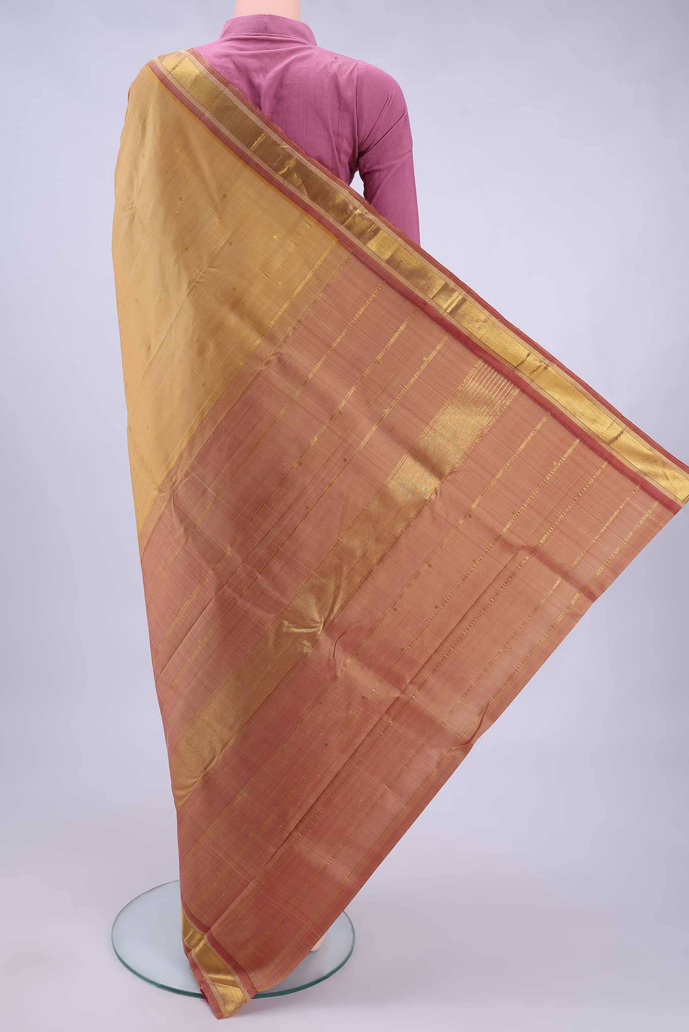 Cream Kanchipuram Silk Saree