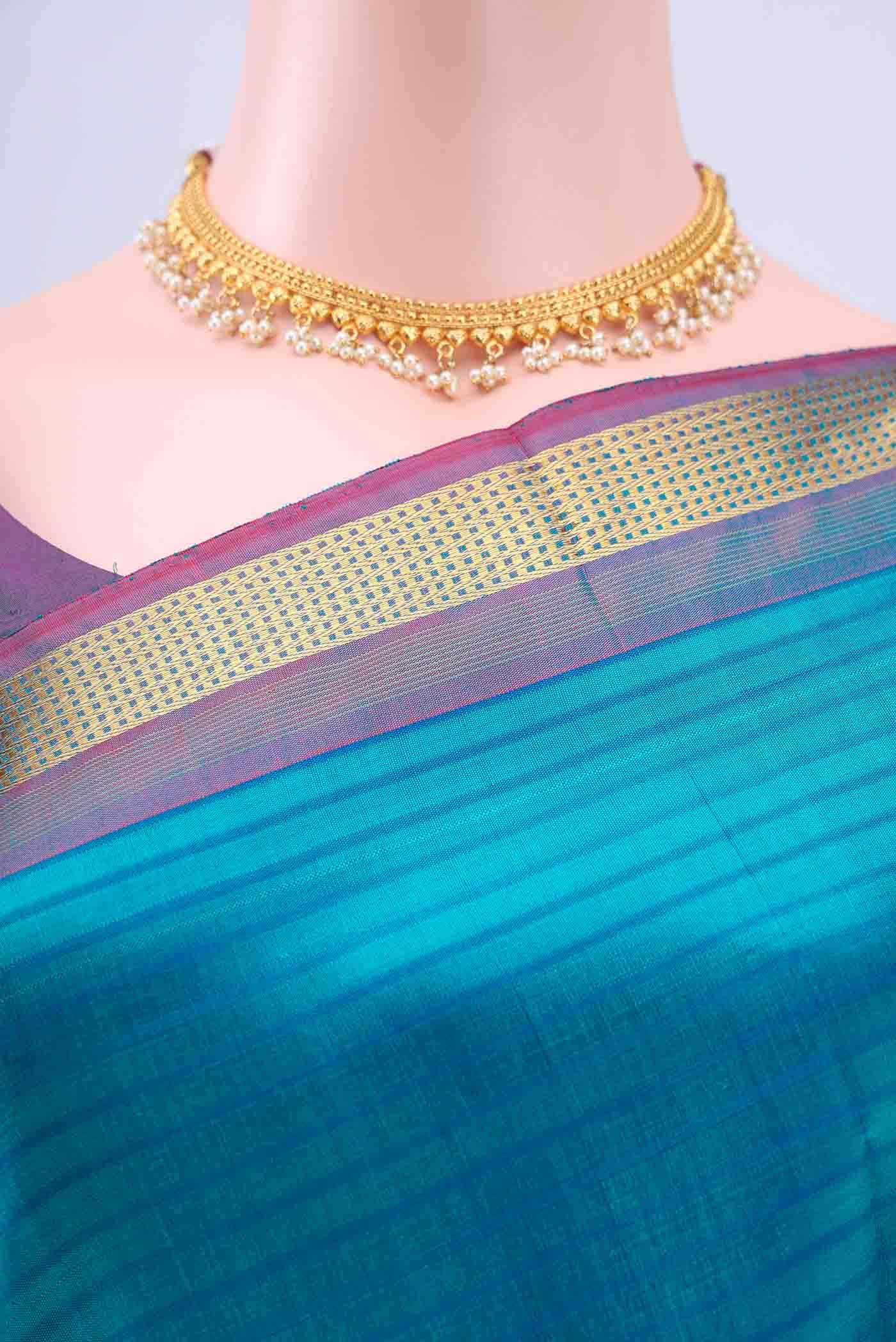 Dark Blue Kanchipuram Silk Saree