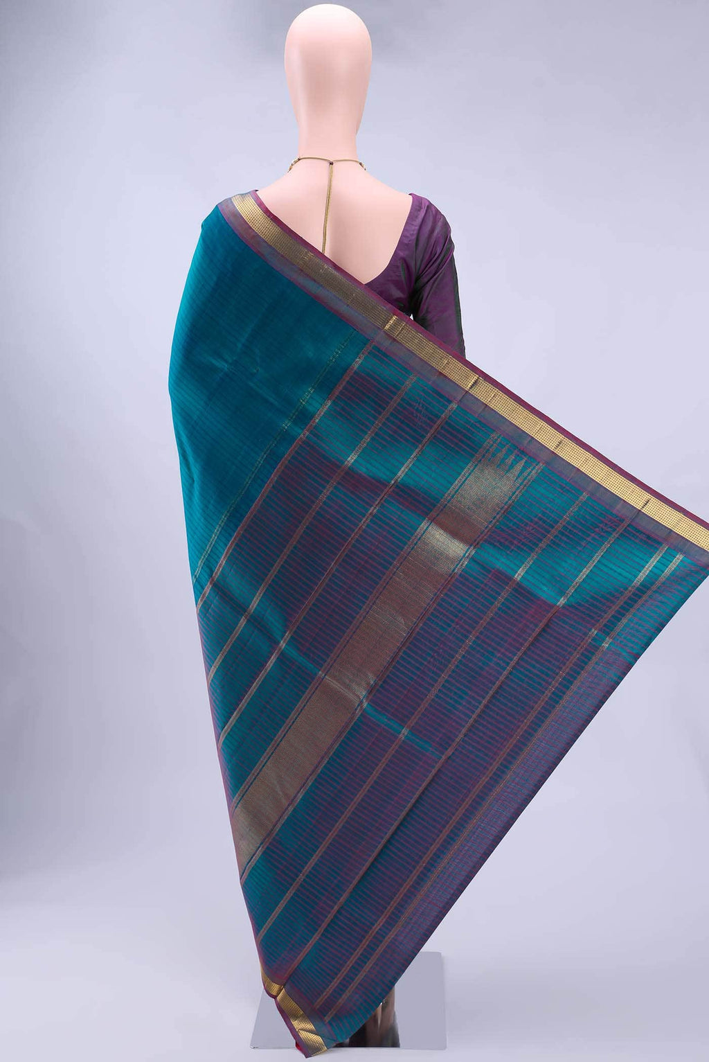 Dark Blue Kanchipuram Silk Saree