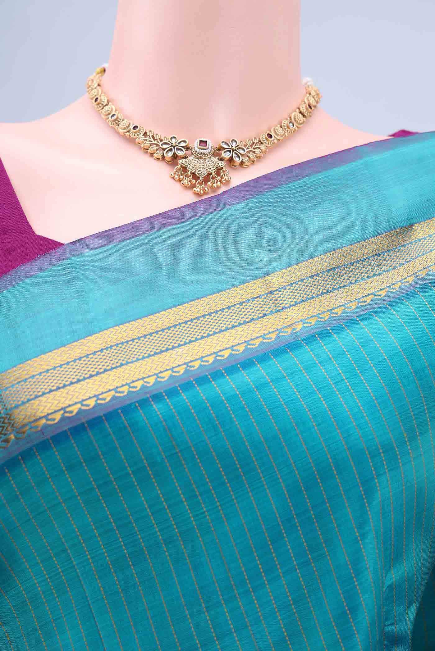 Blue Kanchipuram Silk Saree
