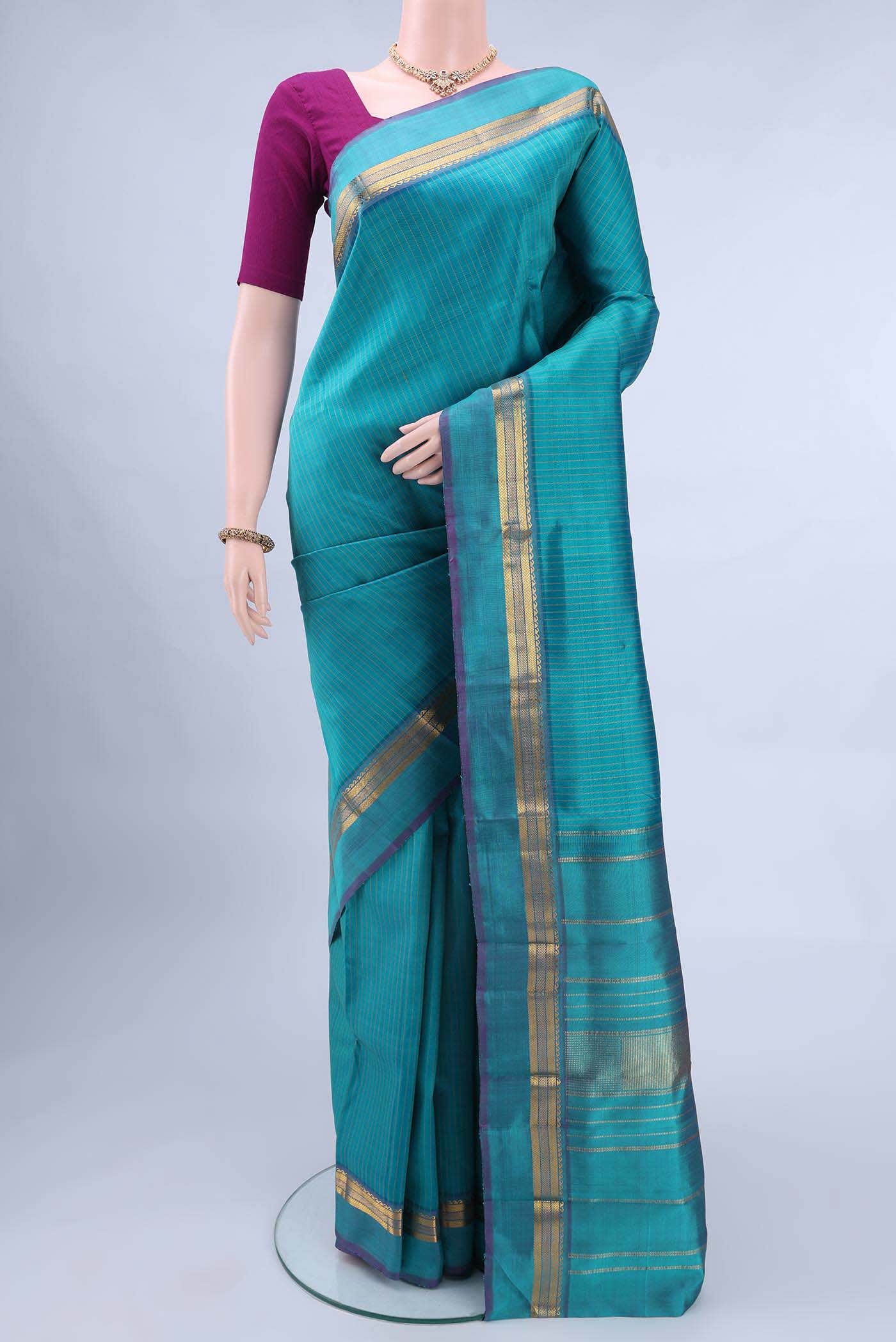 Blue Kanchipuram Silk Saree
