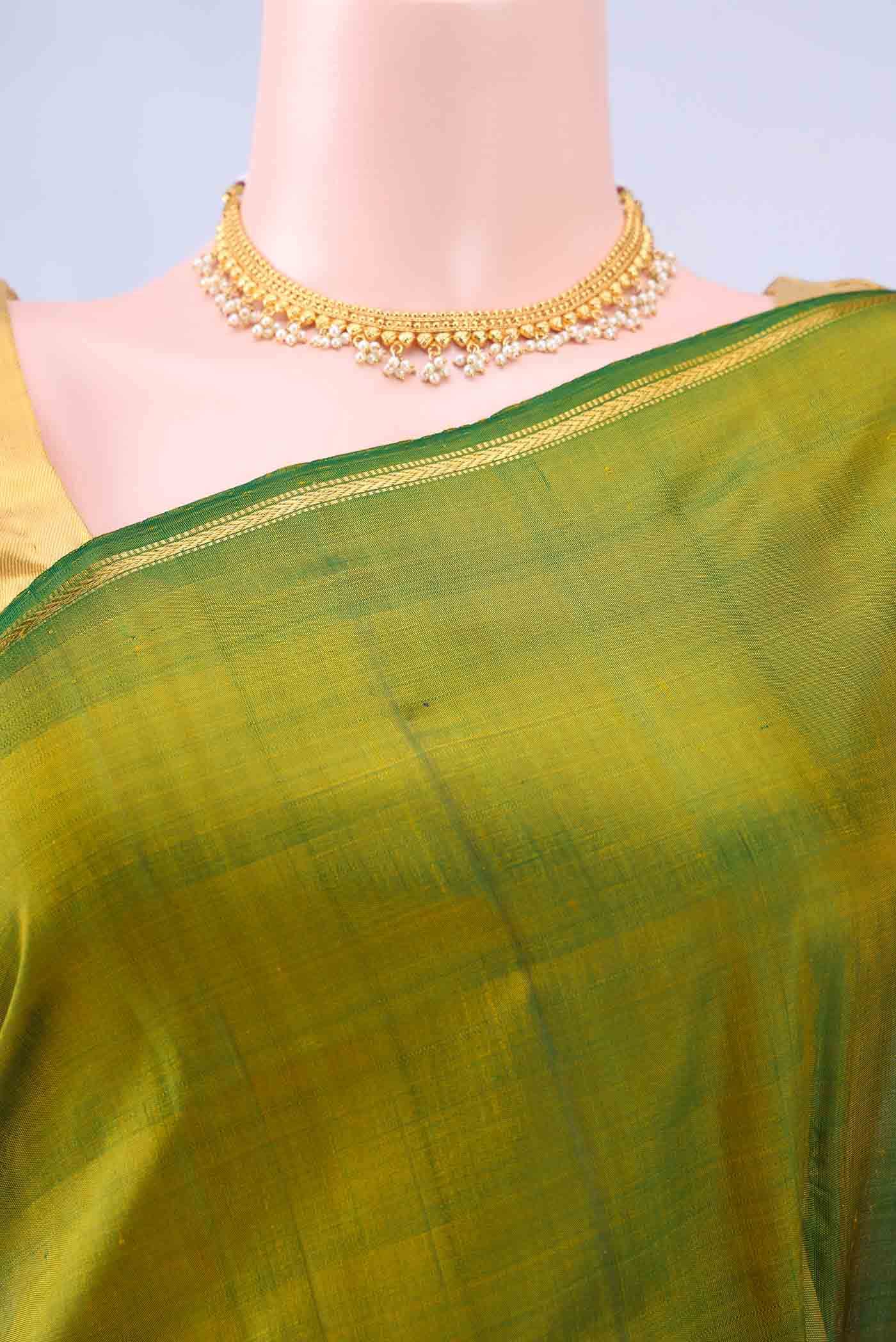 Green Dual Tone Kanchipuram Silk Saree