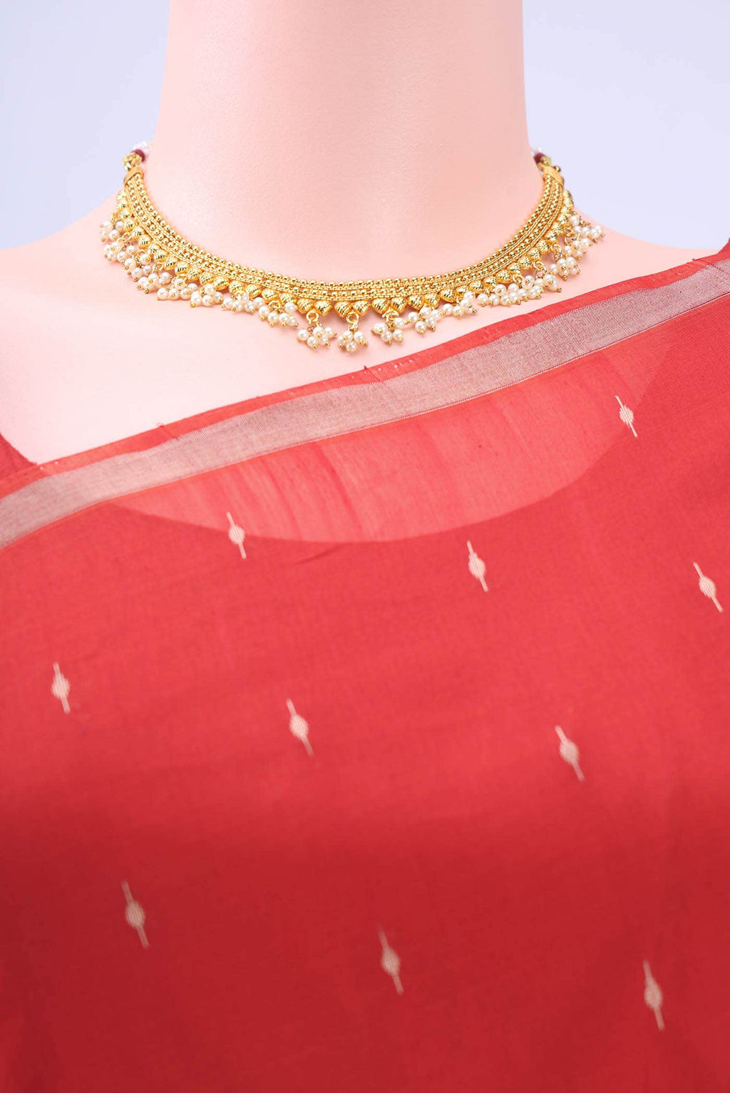 Red Coimbatore Silk Cotton Saree