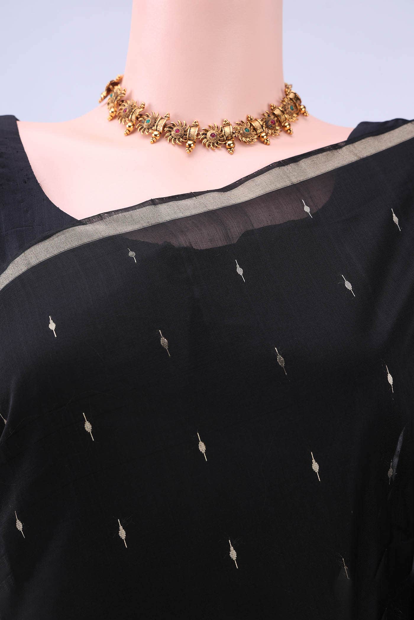 Black Coimbatore Silk Cotton Saree
