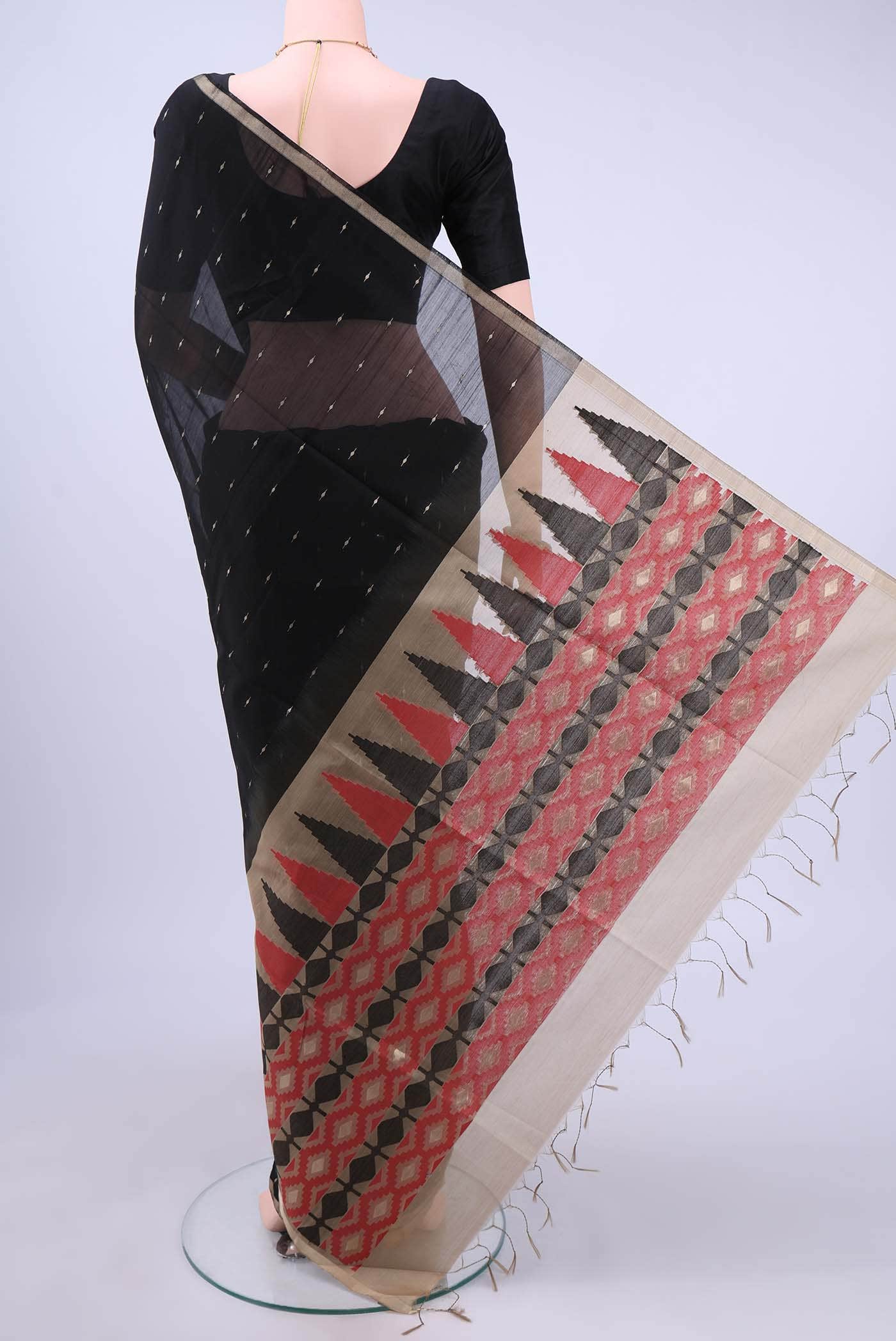 Black Coimbatore Silk Cotton Saree