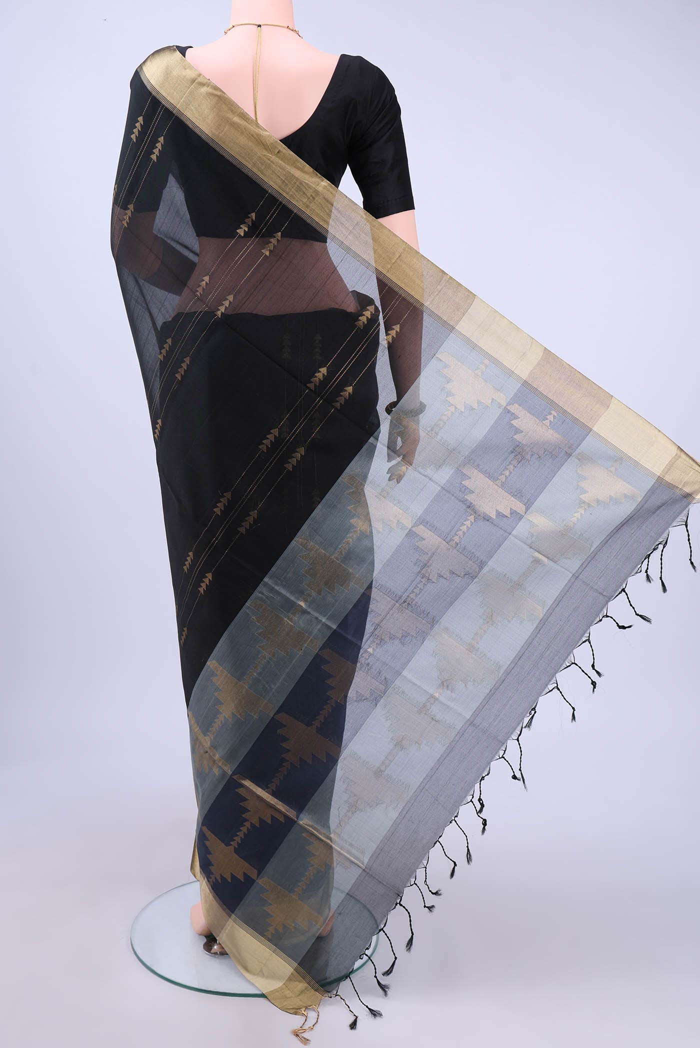 Black Coimbatore Silk Cotton Saree