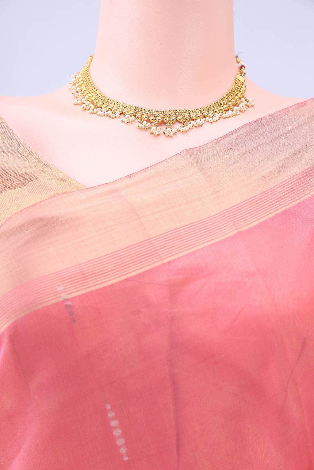 Peach Coimbatore Silk Cotton Saree