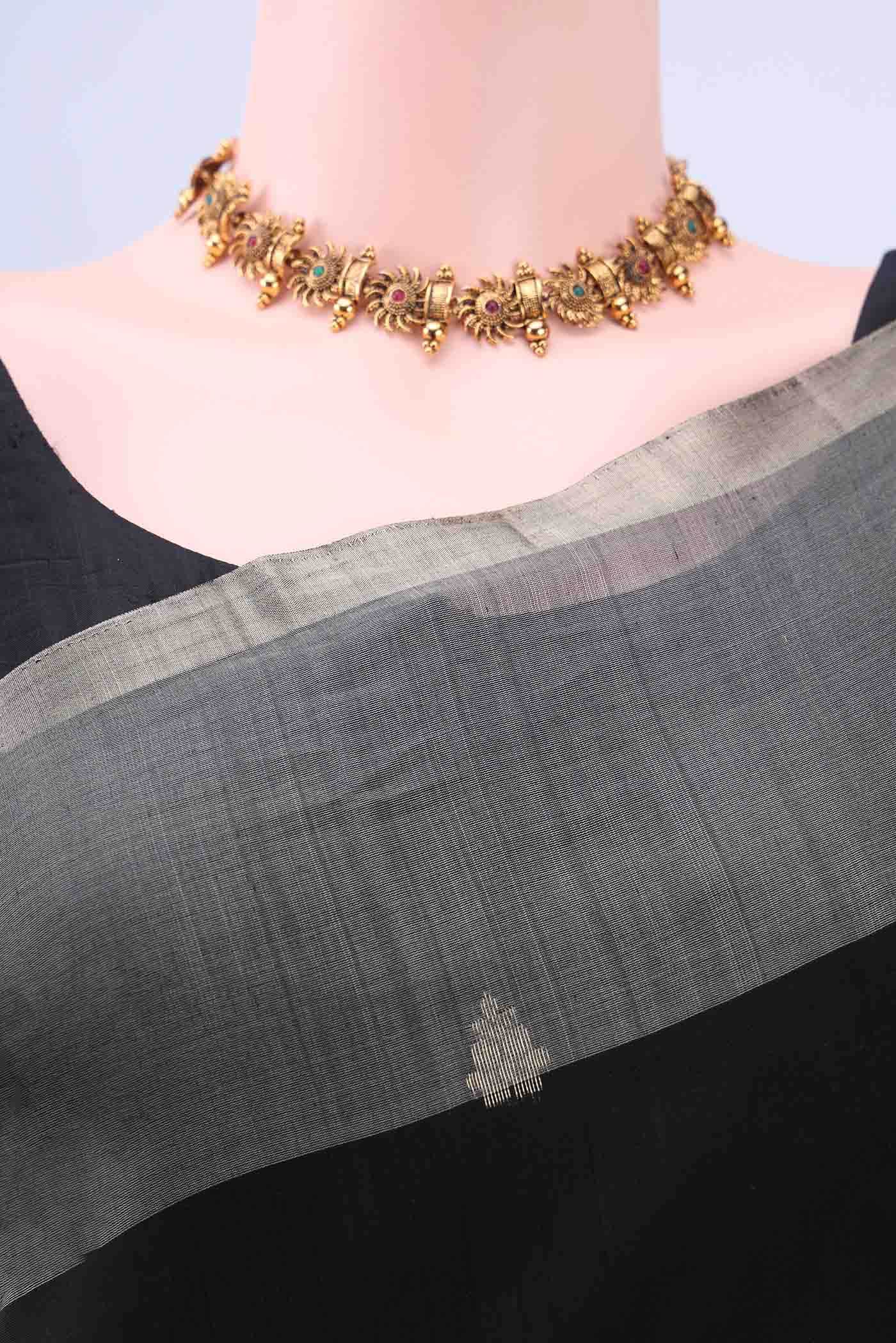 Black Coimbatore Silk Cotton Saree