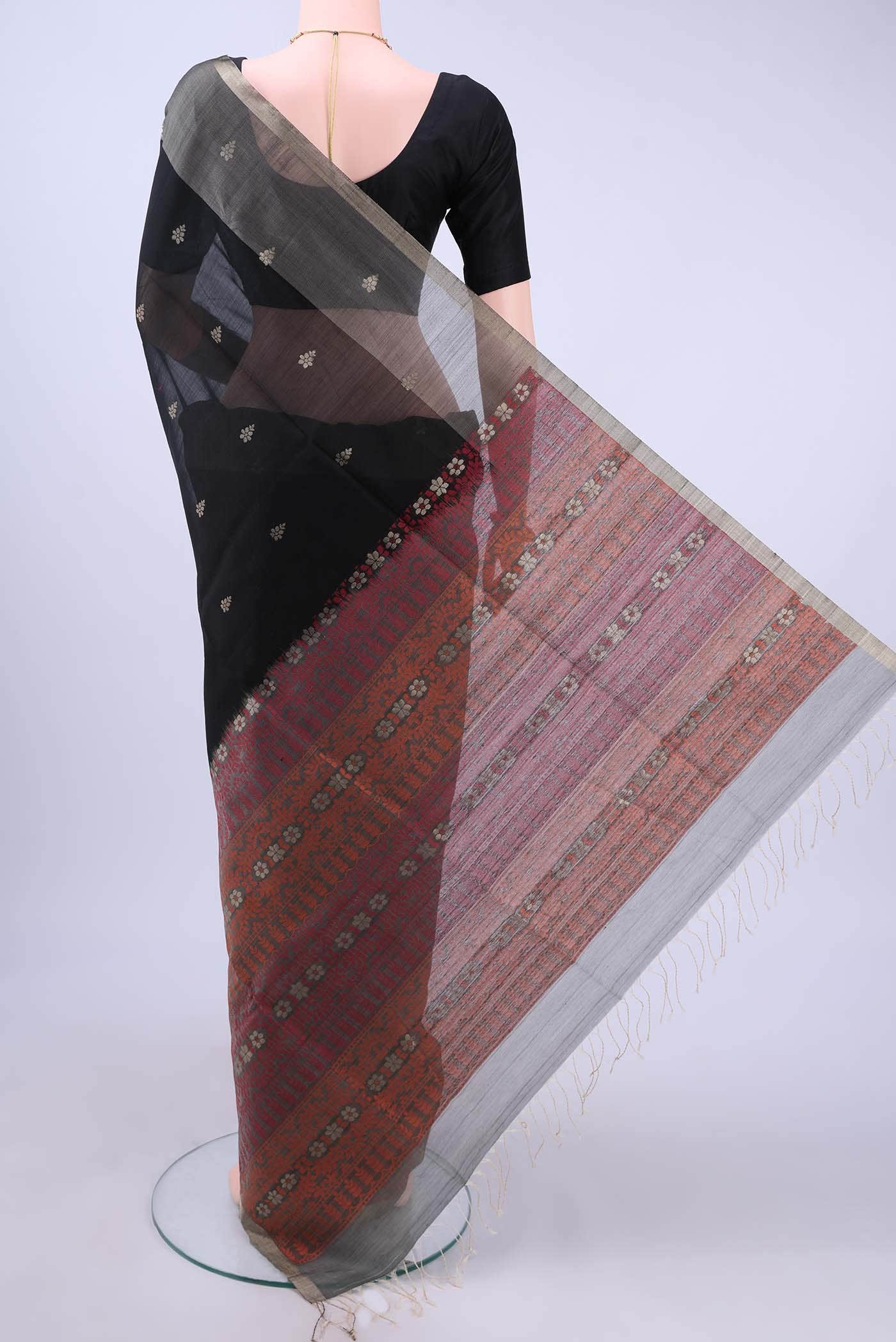 Black Coimbatore Silk Cotton Saree