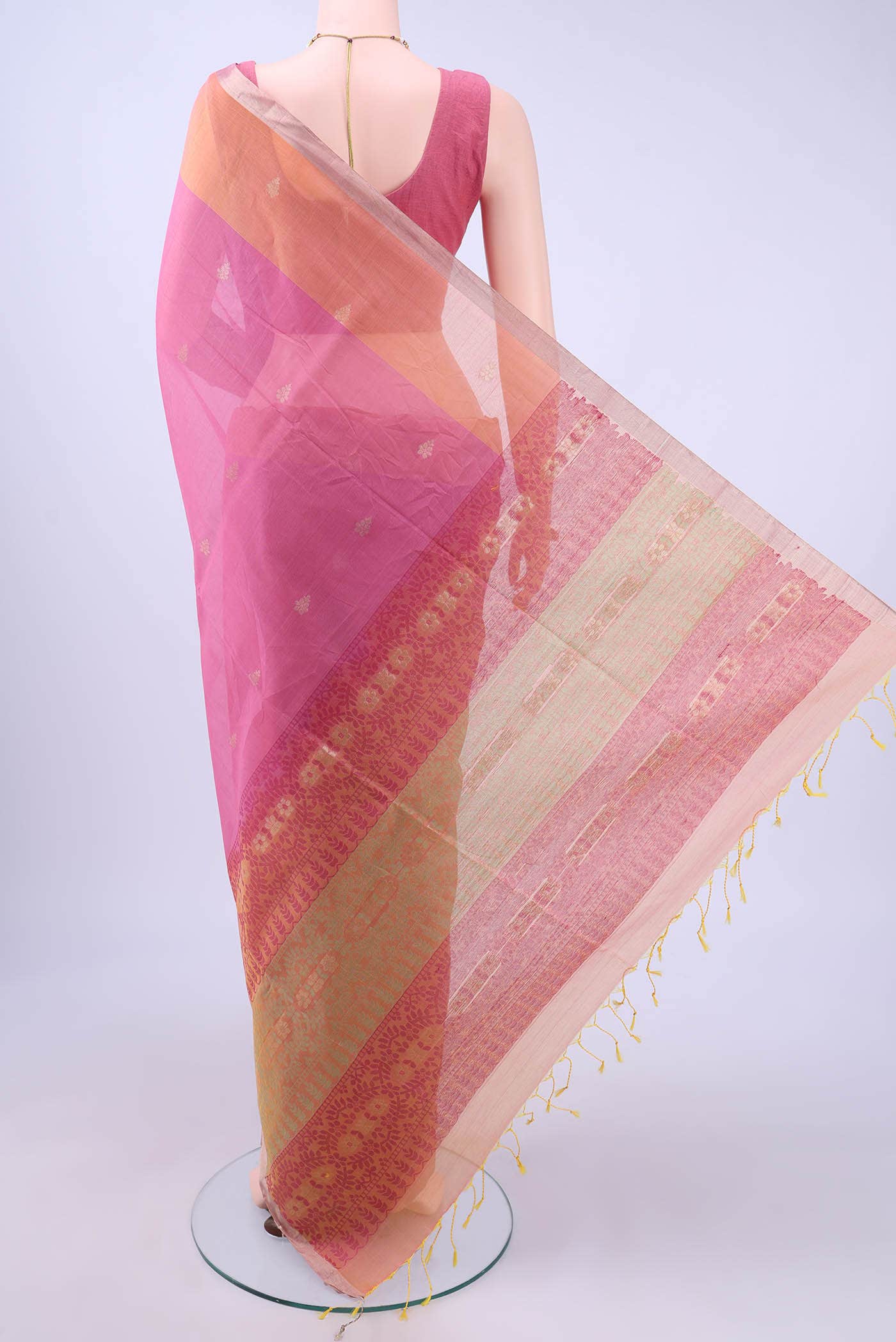 Pink Coimbatore Silk Cotton Saree