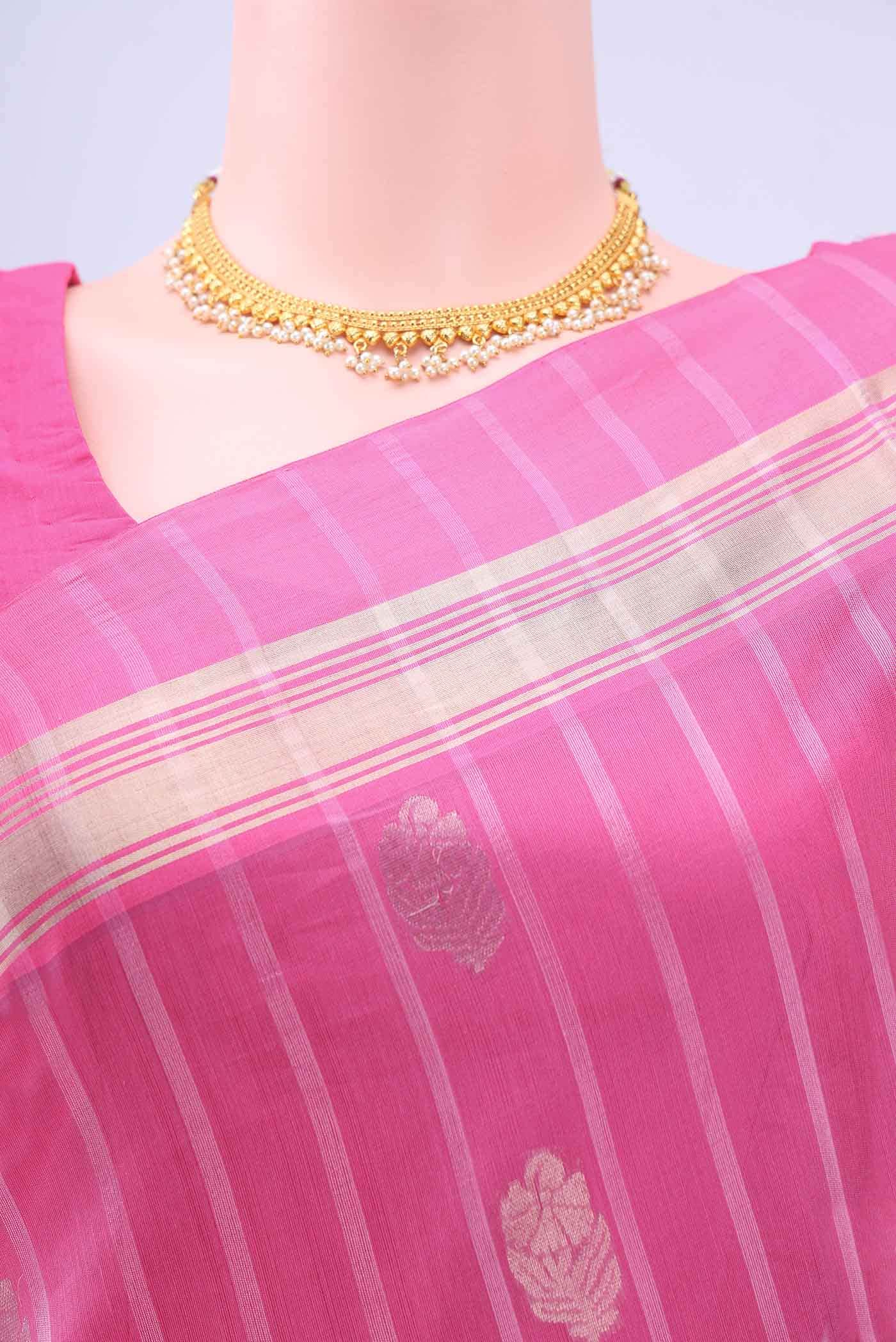 Pink Coimbatore Silk Cotton Saree
