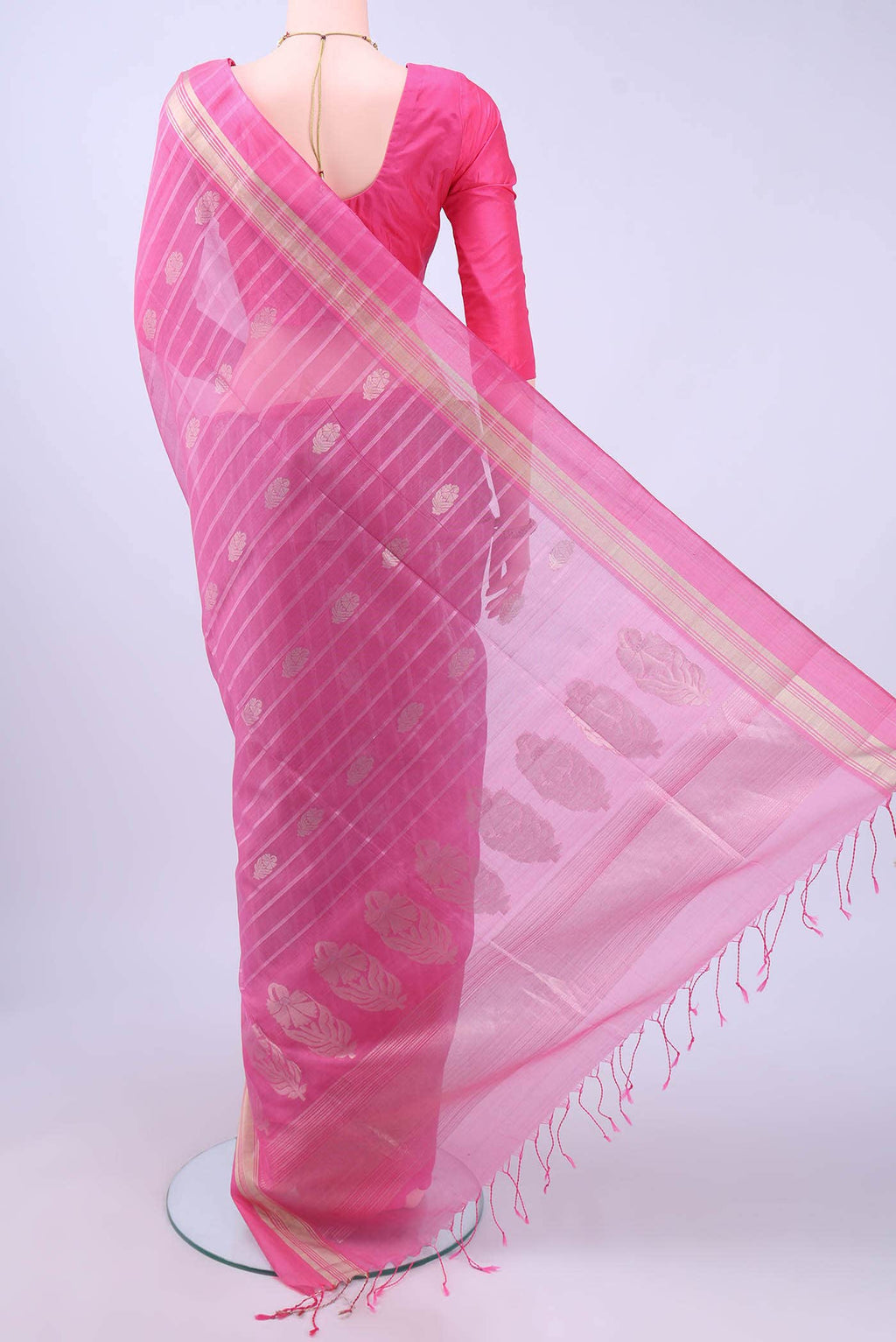 Pink Coimbatore Silk Cotton Saree