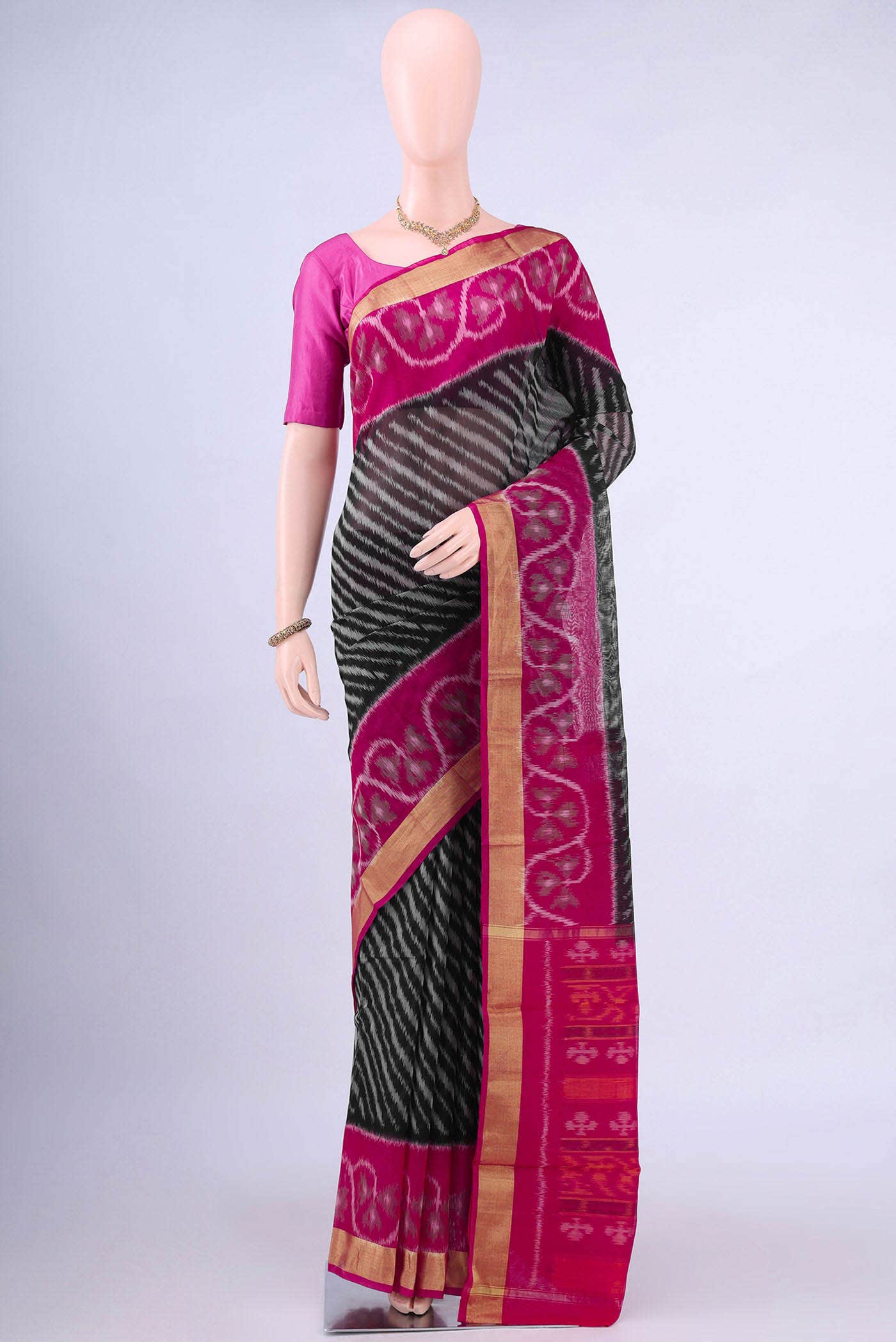 Black Kora Cotton Saree