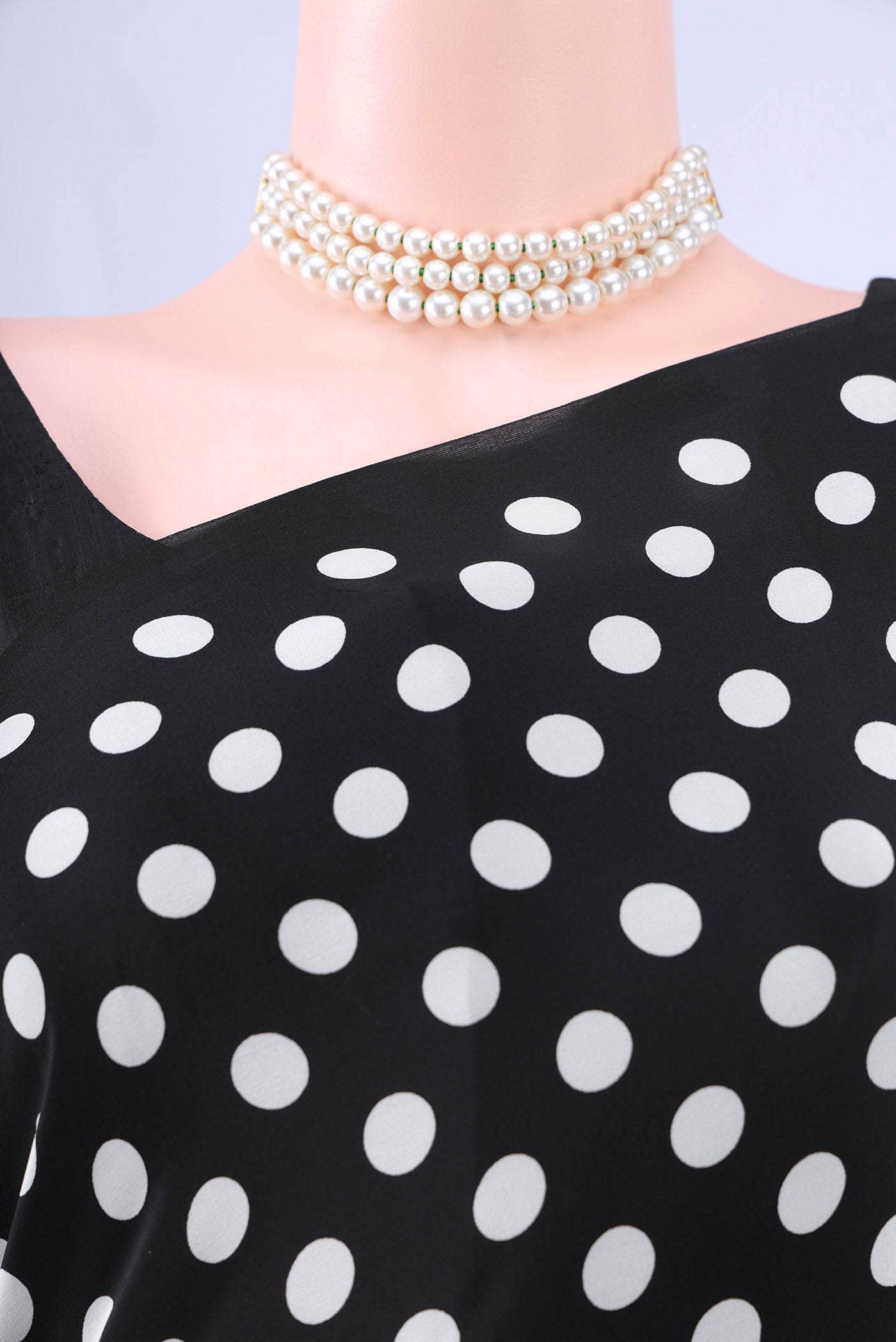 Black Mysore Crepe Saree