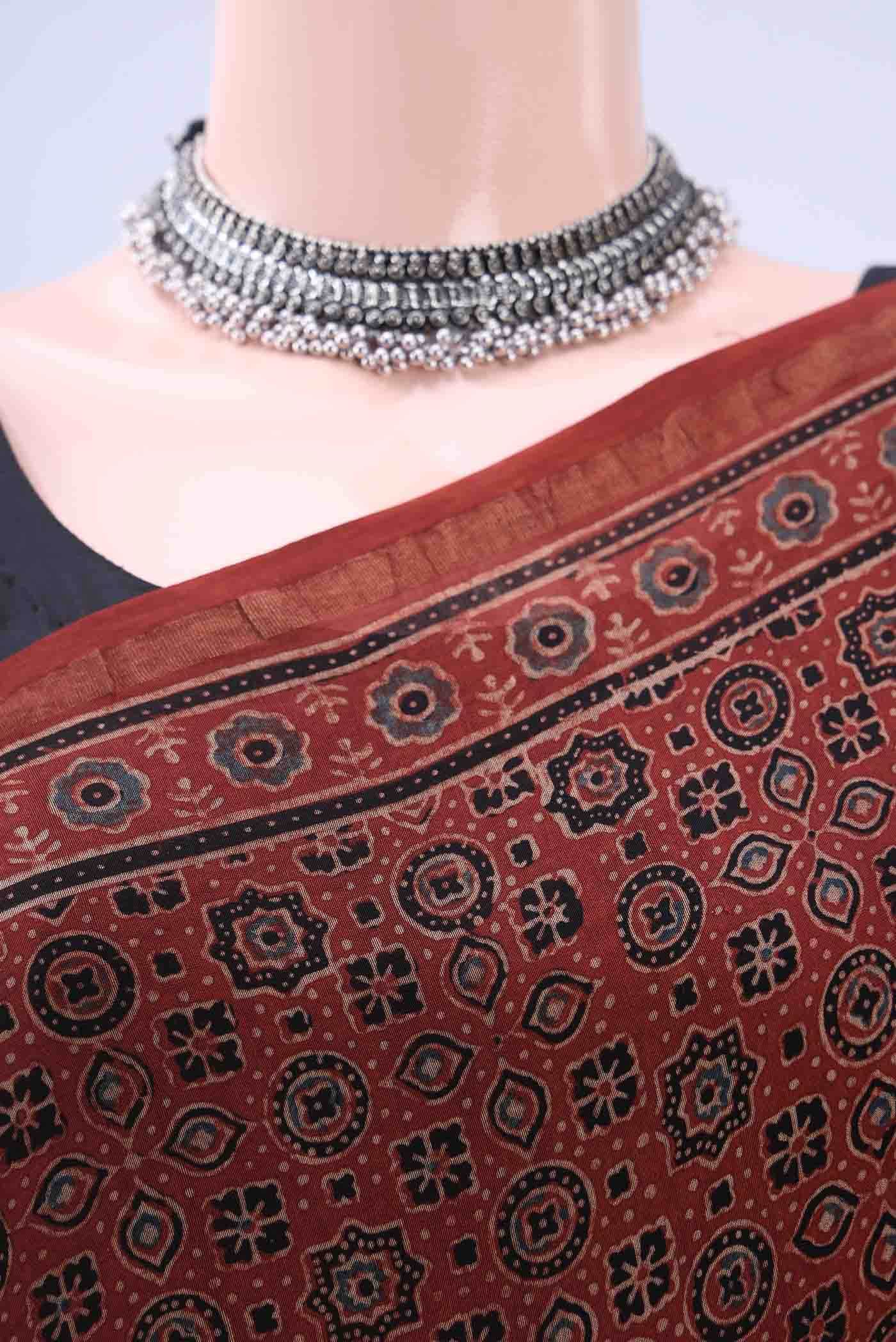 Maroon Chanderi Silk Cotton Saree