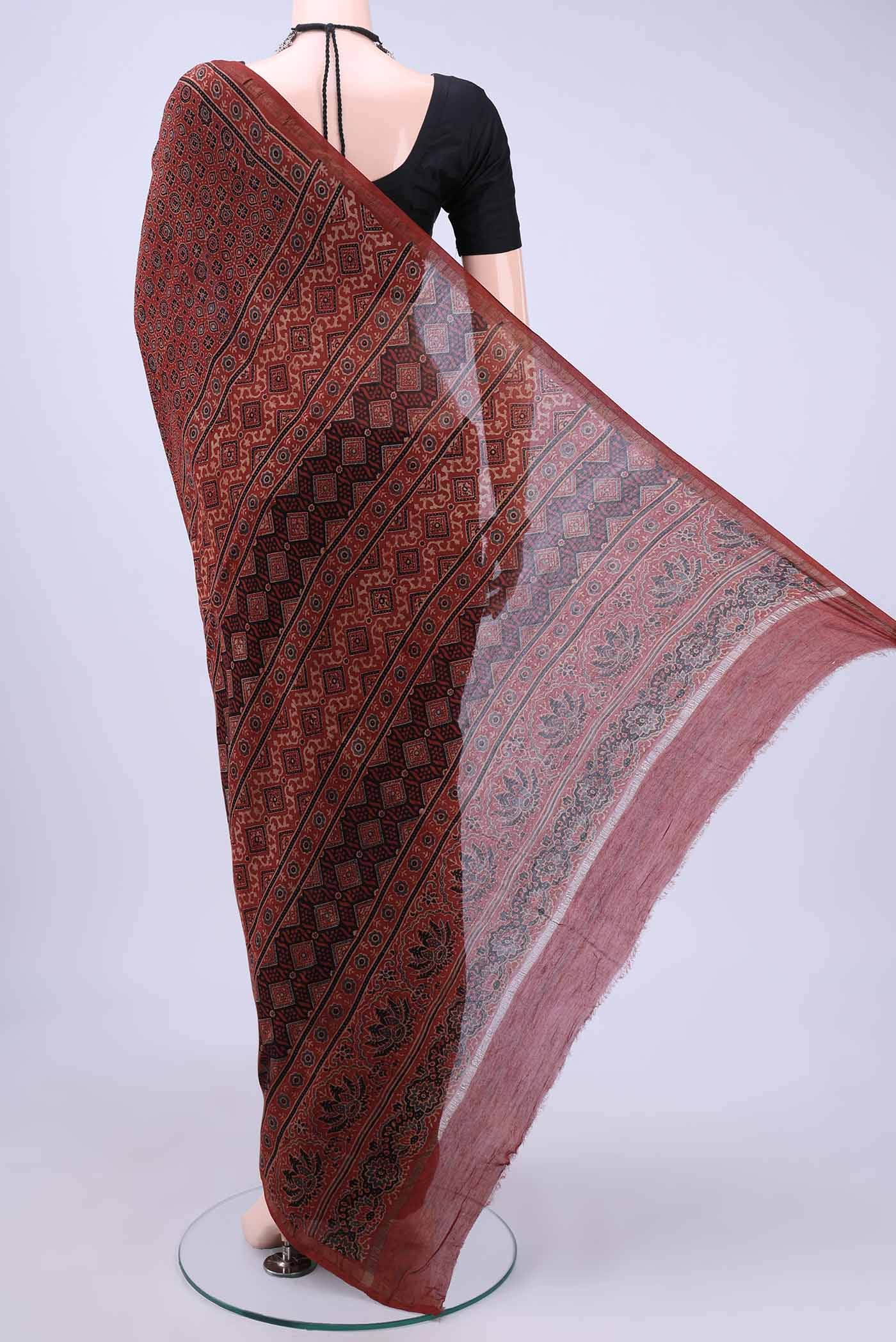 Maroon Chanderi Silk Cotton Saree