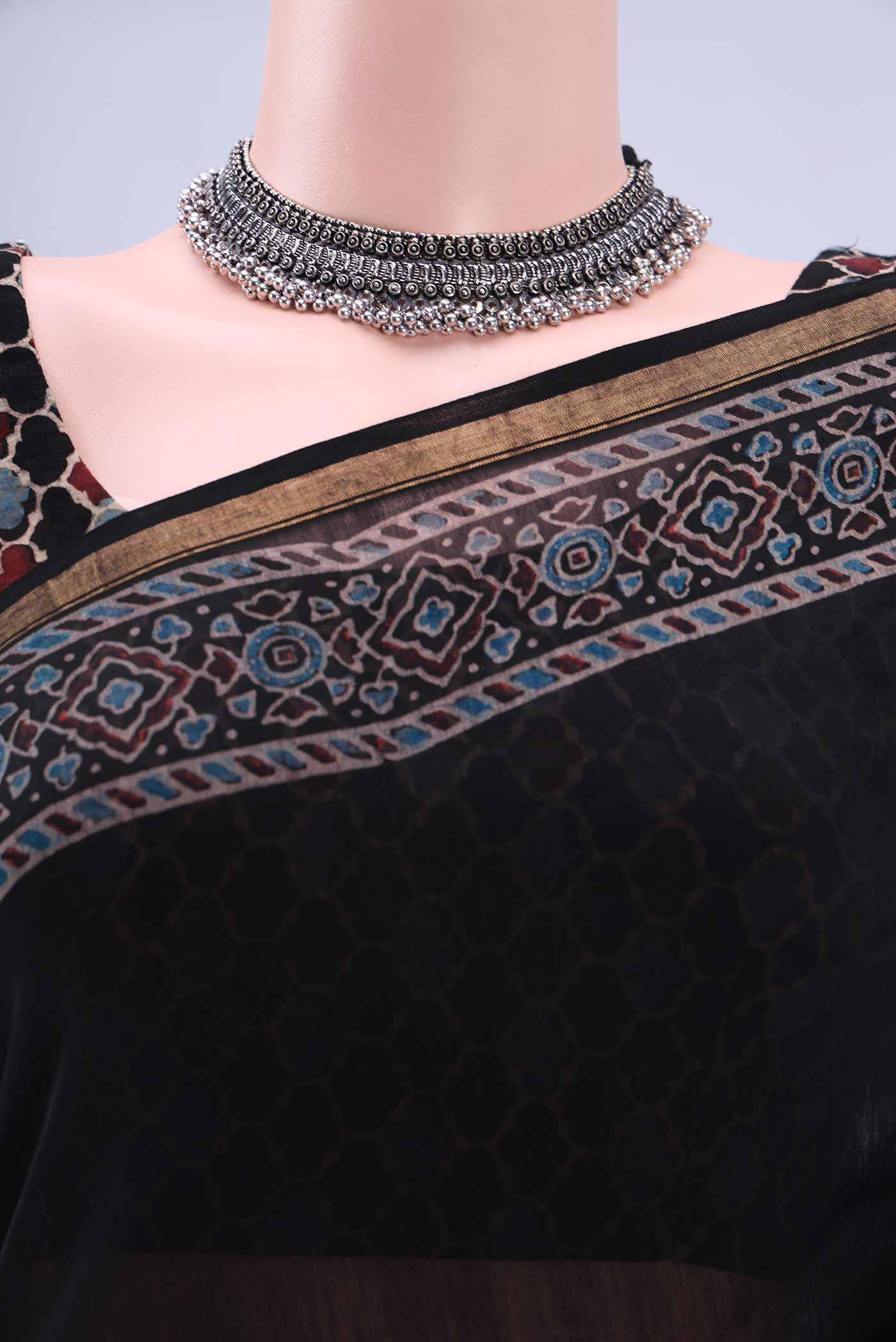 Blue Chanderi Silk Cotton Saree