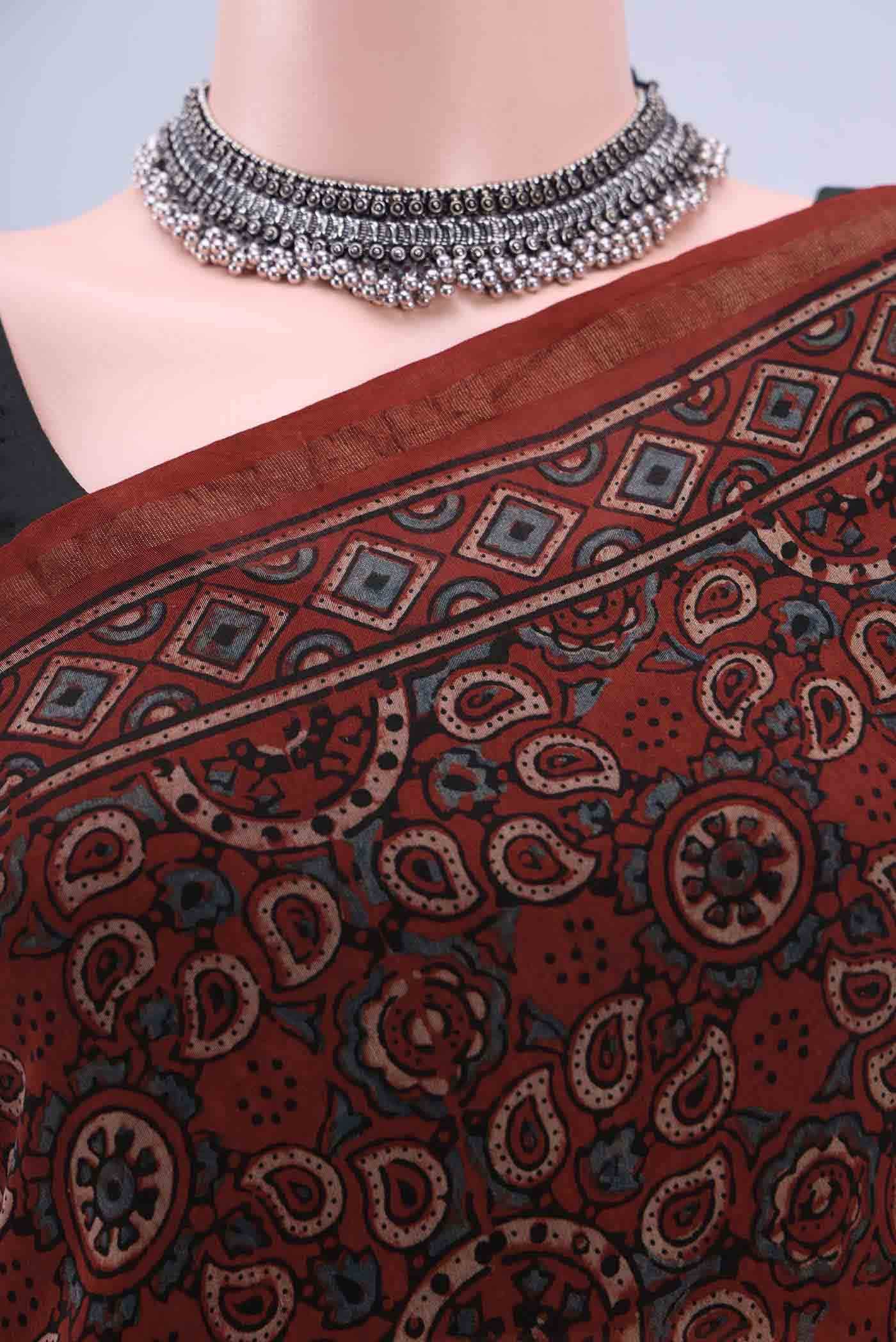 Maroon Chanderi Silk Cotton Saree