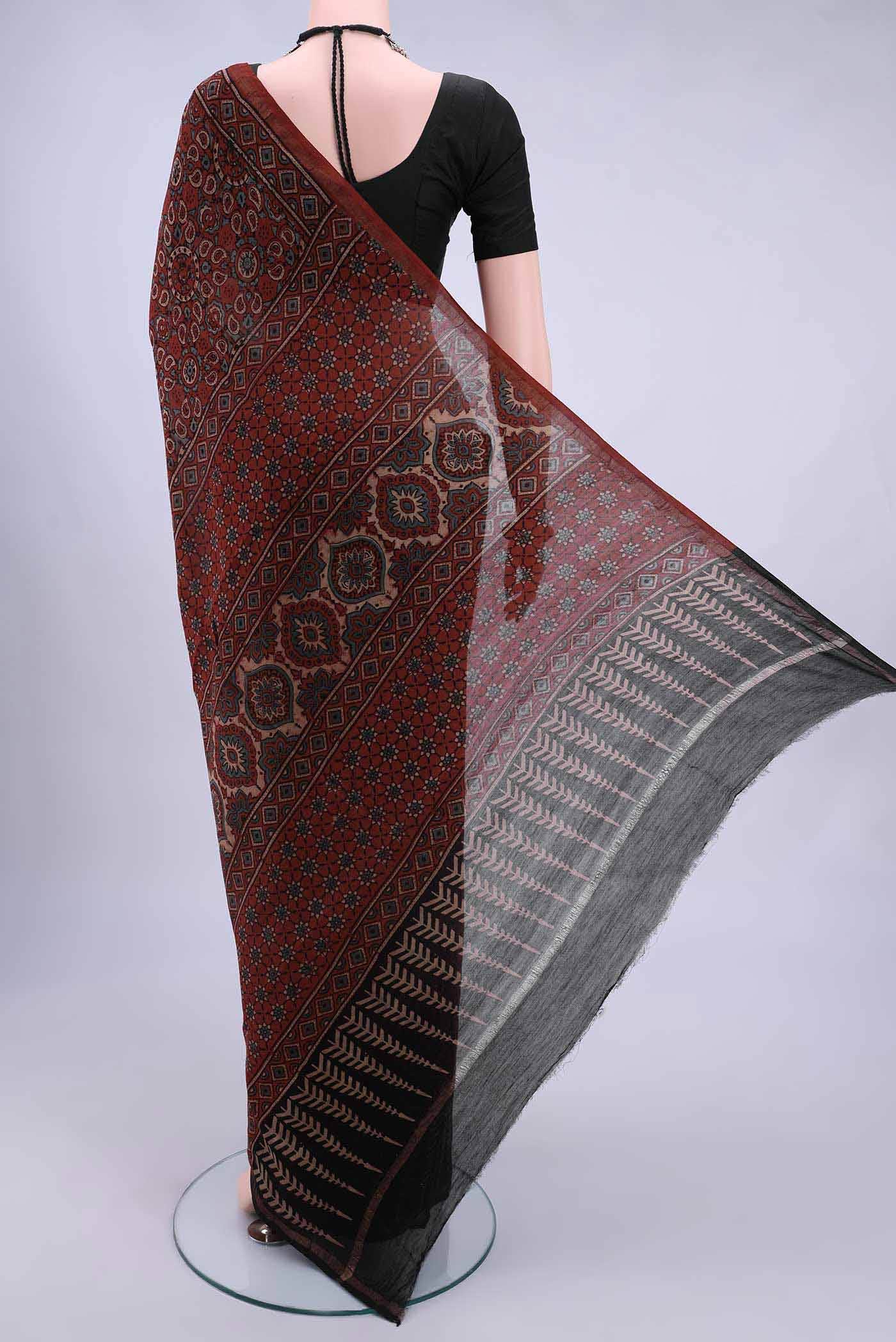 Maroon Chanderi Silk Cotton Saree