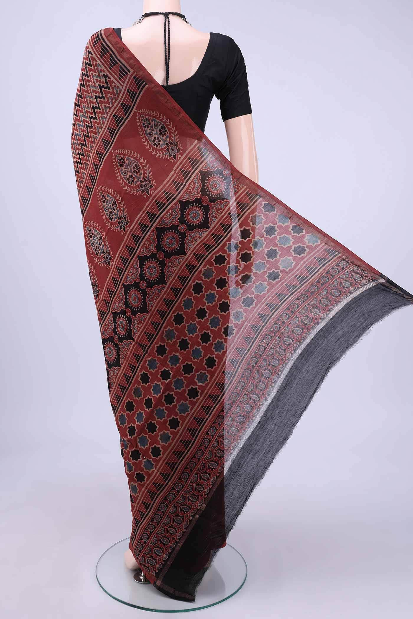 Maroon Chanderi Silk Cotton Saree