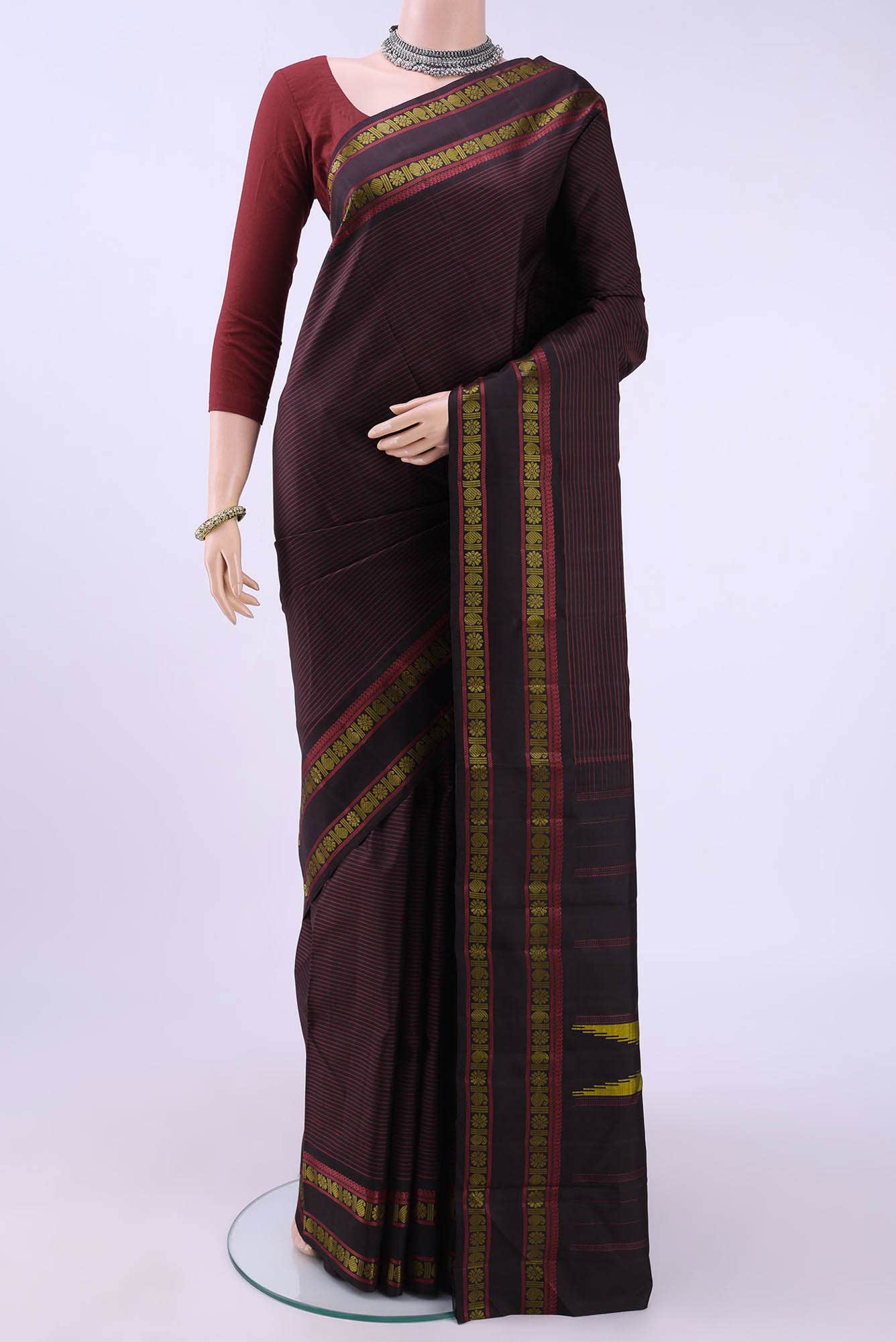Black Kanchipuram Silk Saree