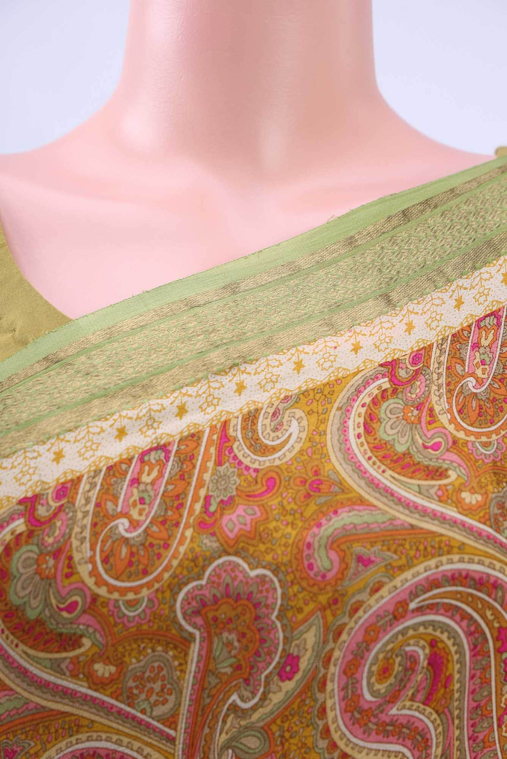 Brick Orange Printed Silk Saree