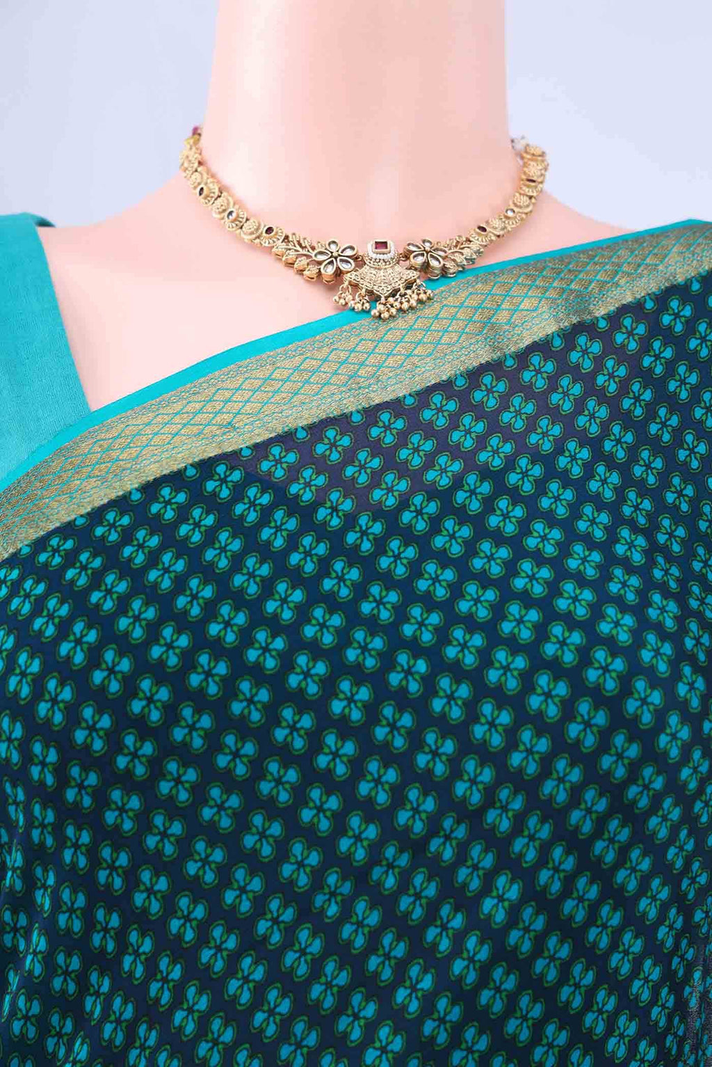 Black Mysore Crepe Saree