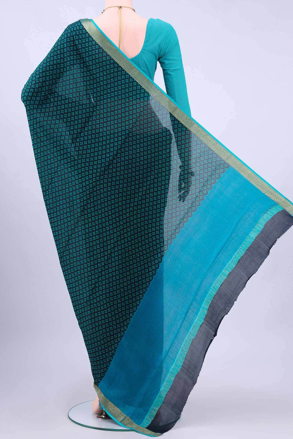 Black Mysore Crepe Saree