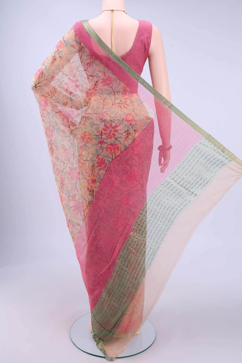 Peach Chiffon Saree