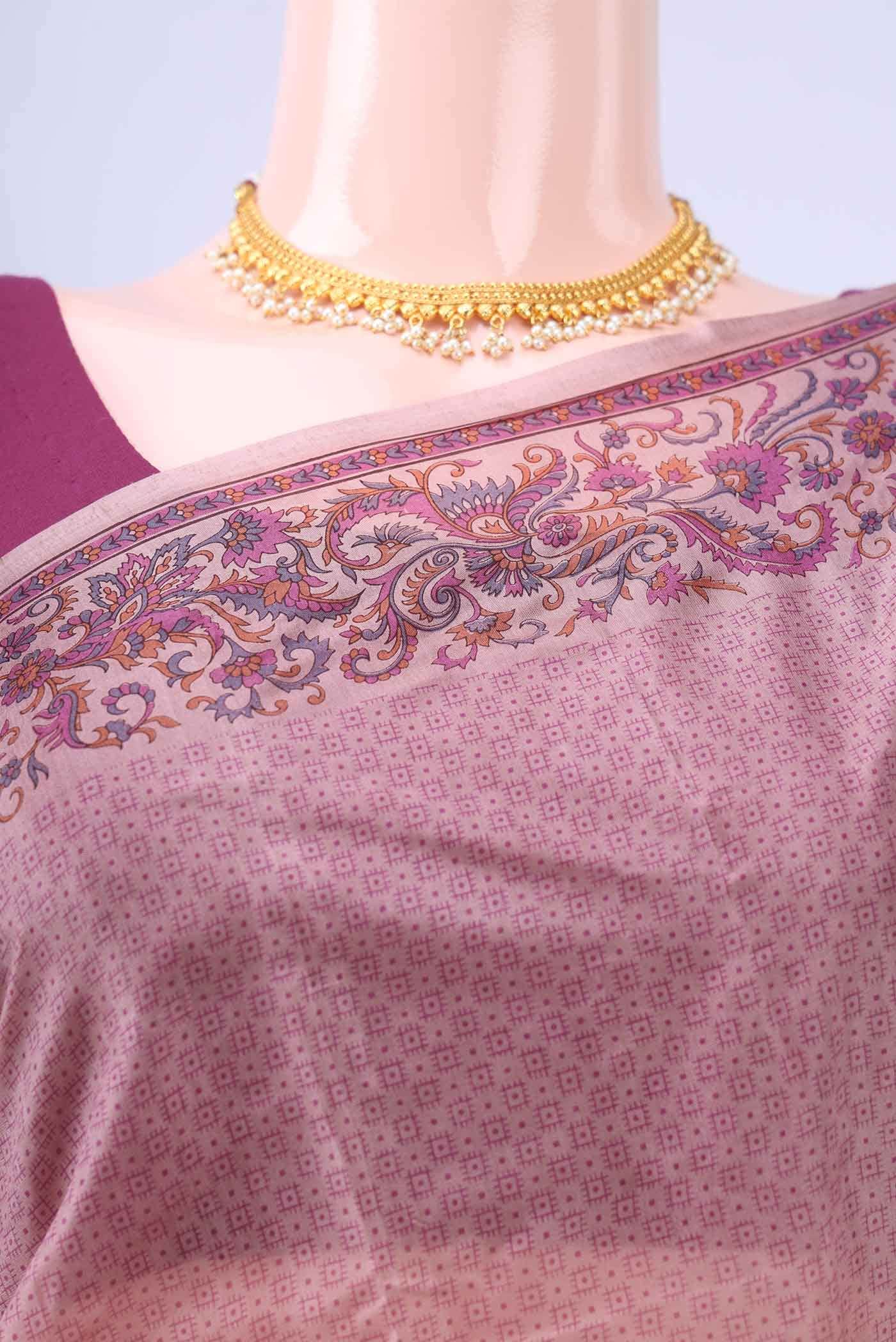Mauve Printed Silk Saree