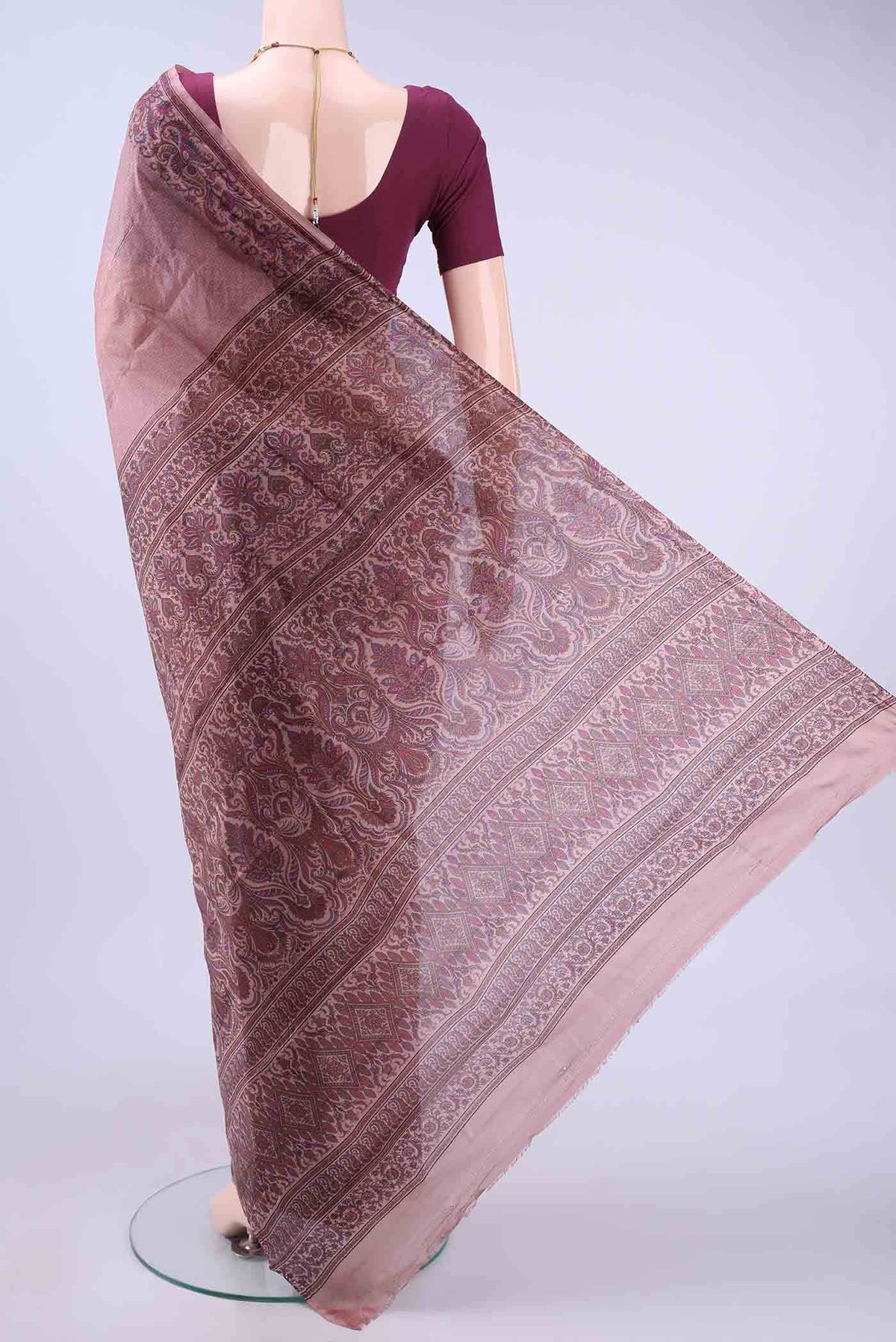 Mauve Printed Silk Saree