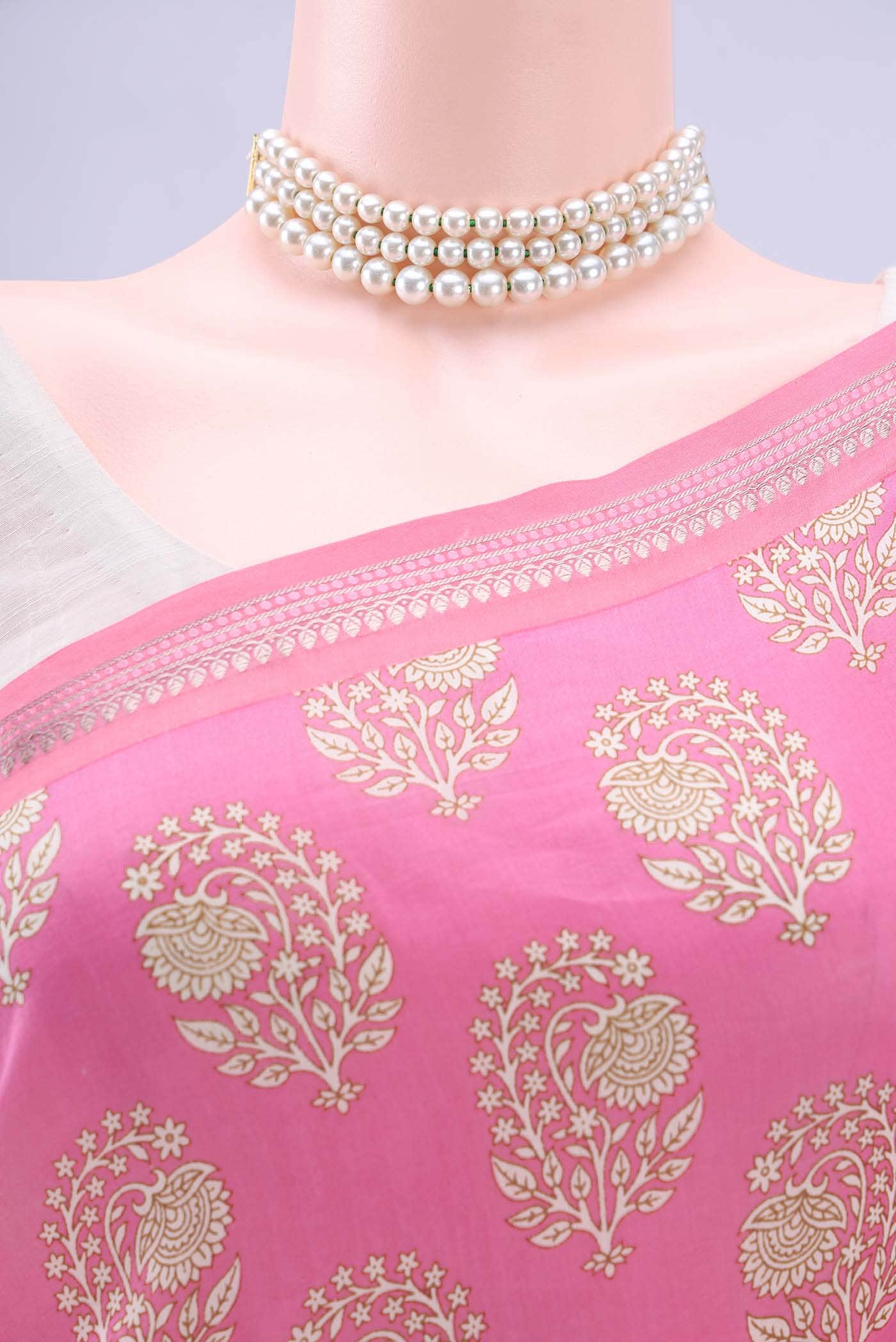 Pink Chanderi Silk Saree