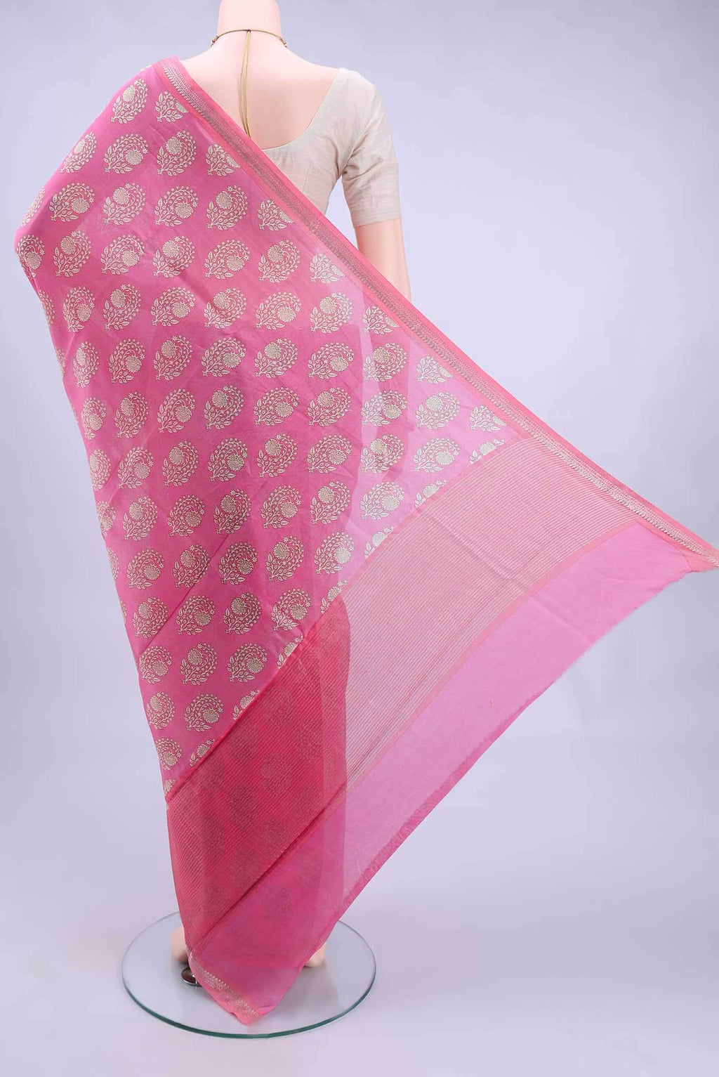 Pink Chanderi Silk Saree