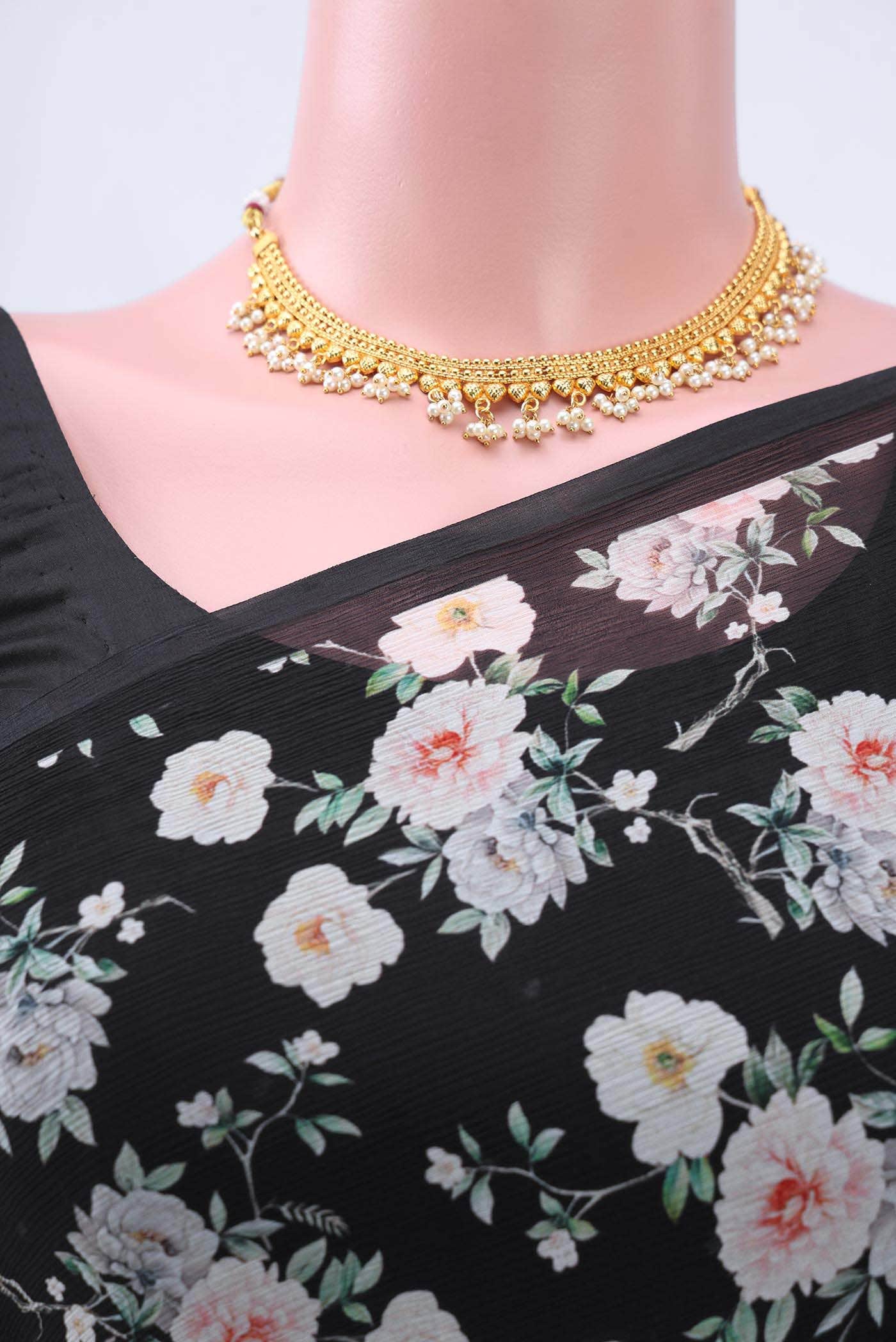 Black Chiffon Saree