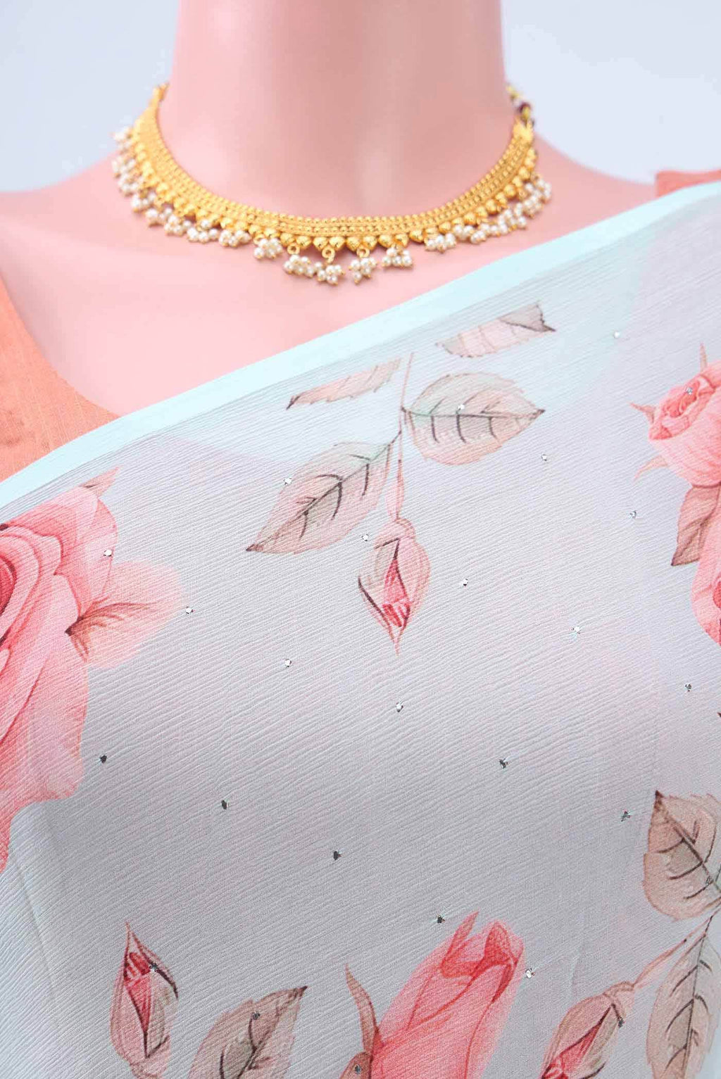 Mint Green Chiffon Saree