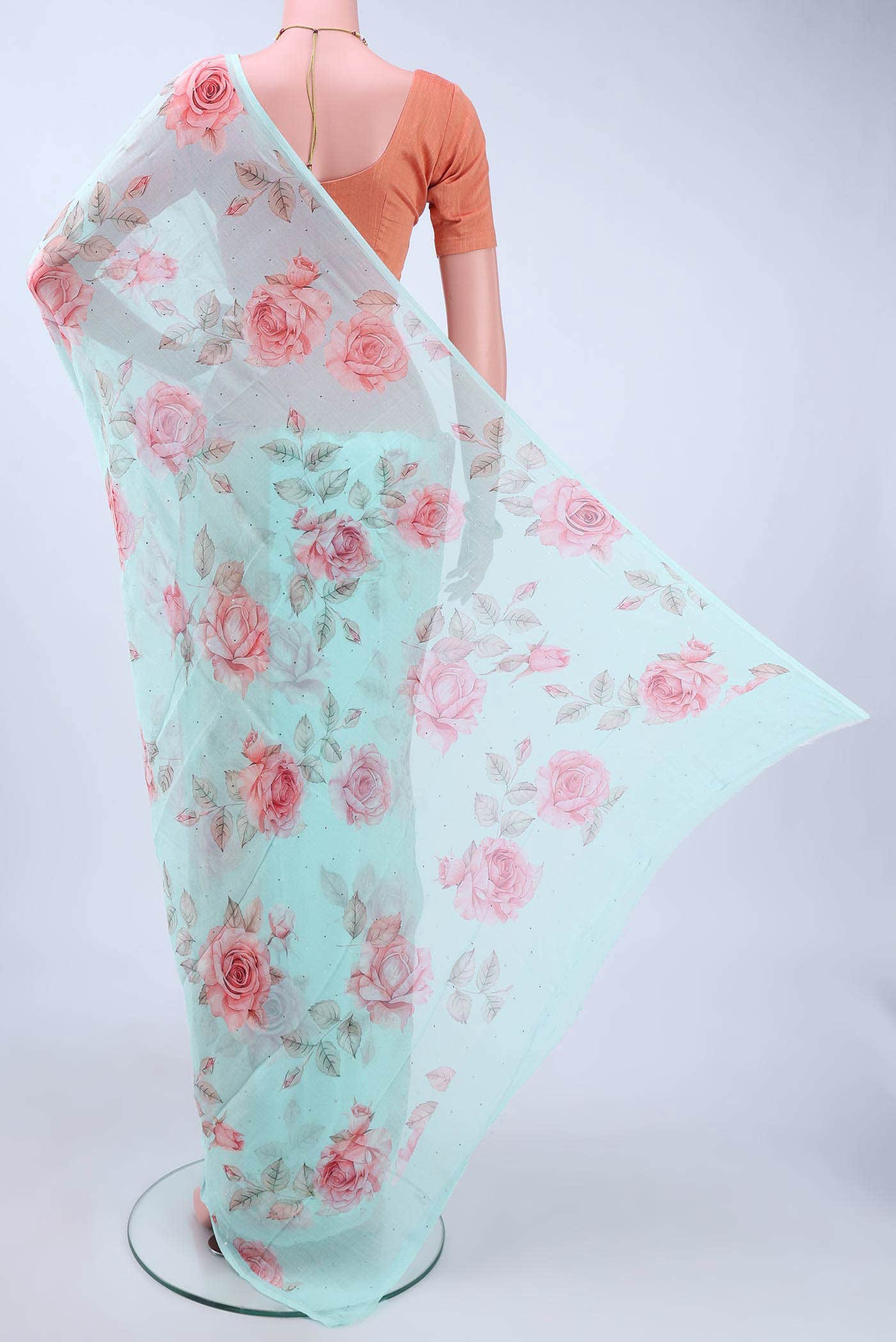 Mint Green Chiffon Saree