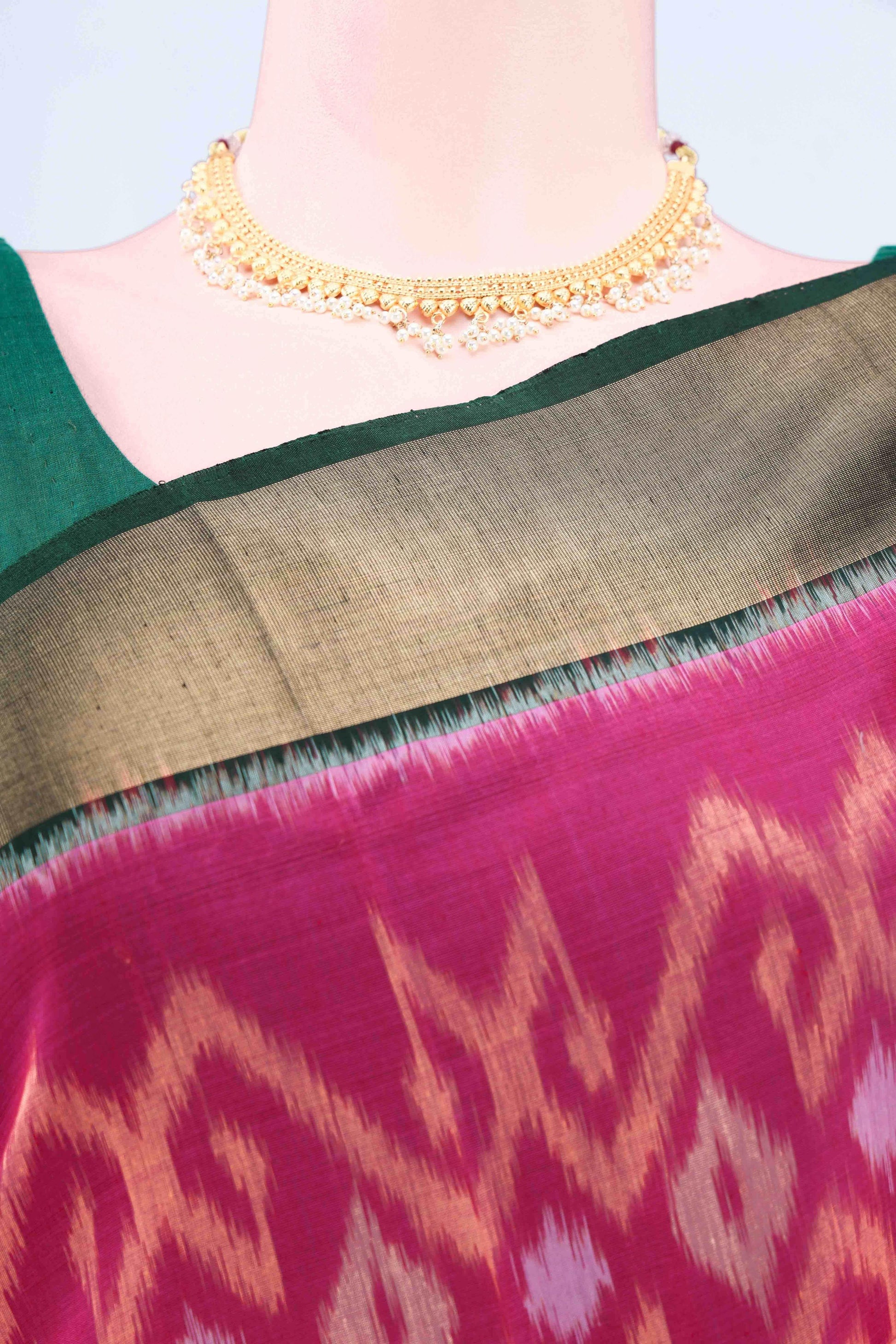 Rani Pink Kora Cotton Saree