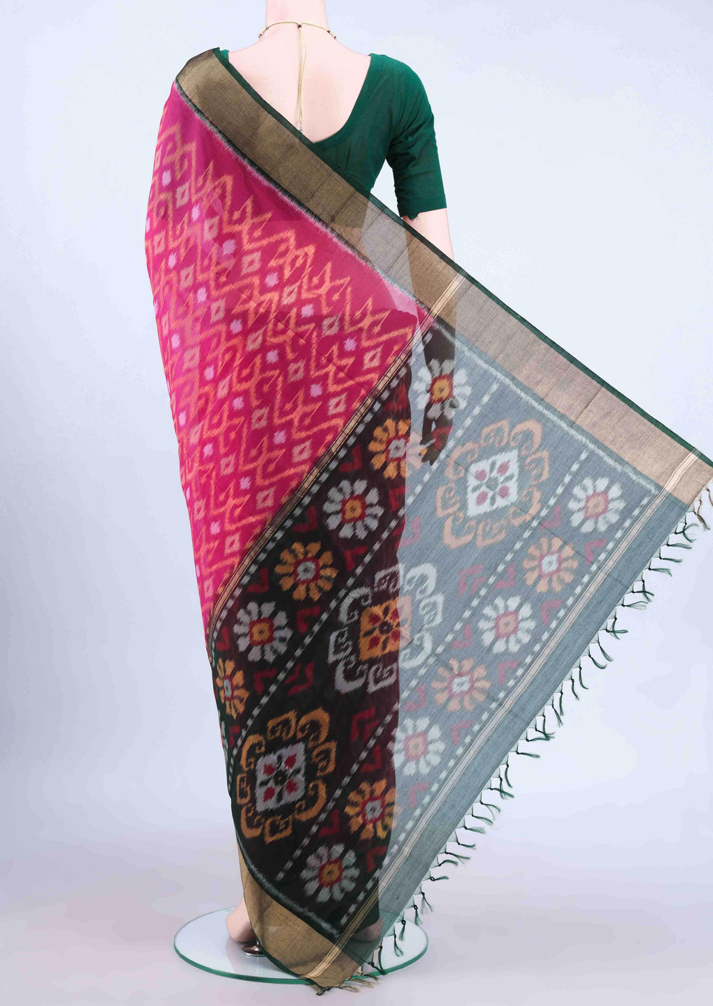 Rani Pink Kora Cotton Saree