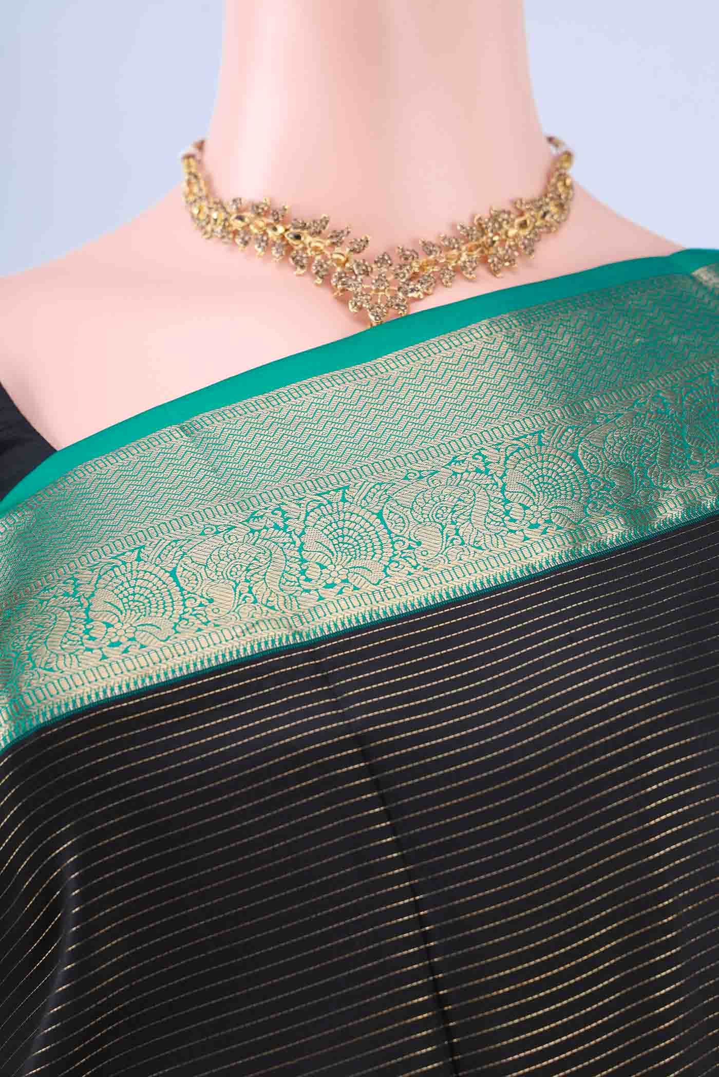 Black Dual Tone Nangavalli Silk [ Salem ] Saree