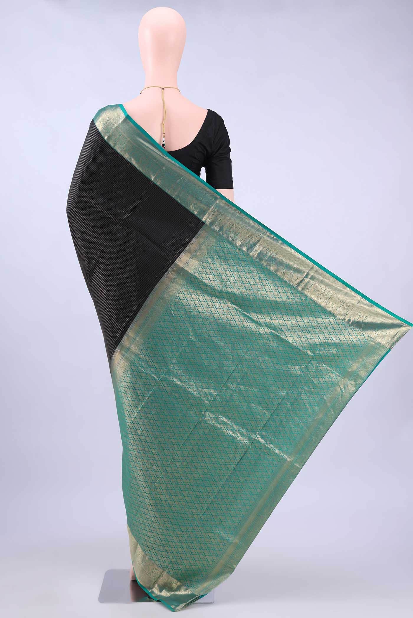 Black Dual Tone Nangavalli Silk [ Salem ] Saree