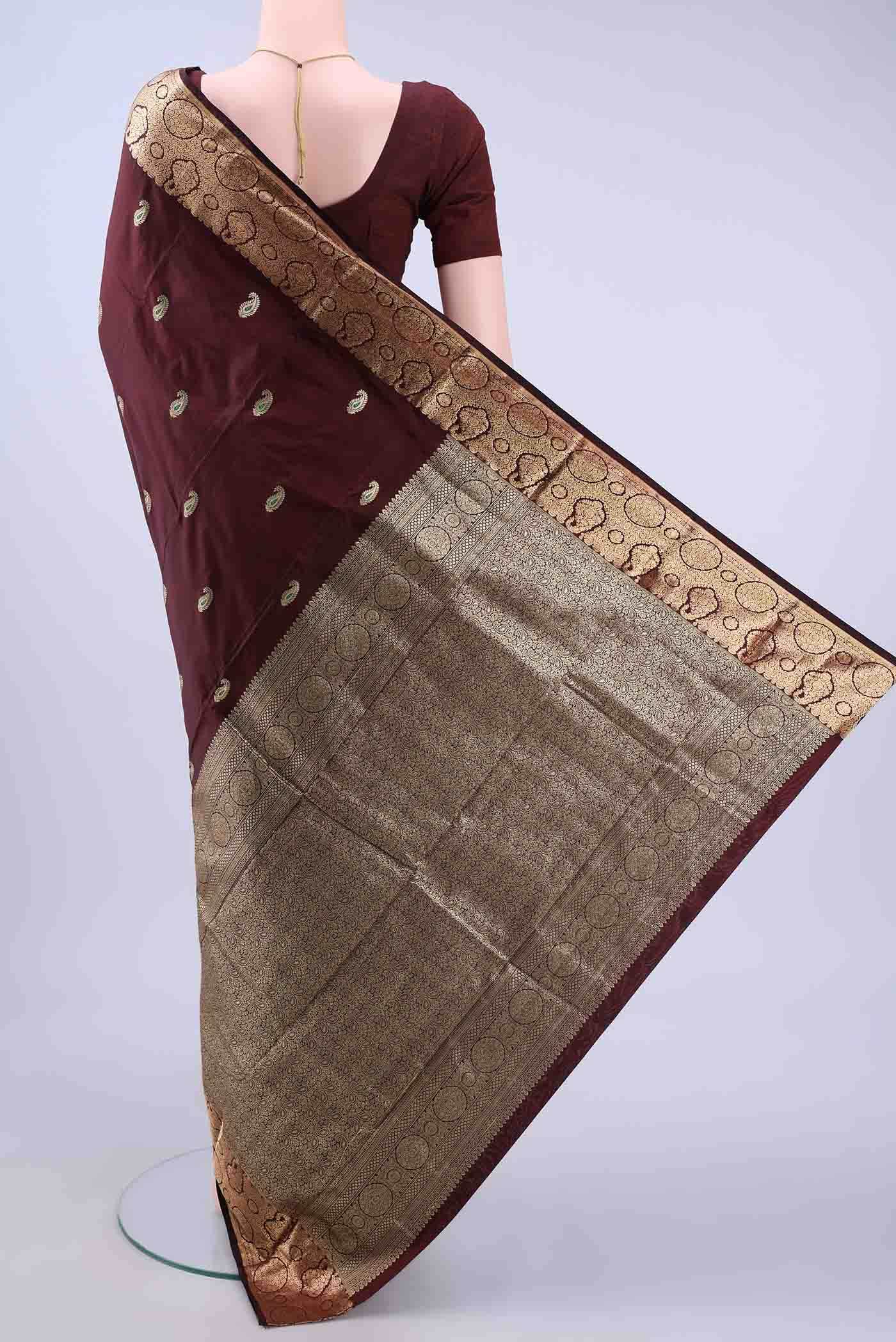 Maroon Bangalore Silk - kadyal Saree
